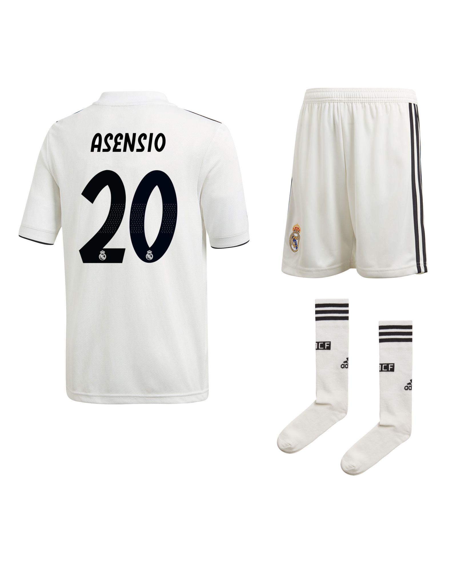 Conjunto 1ª Real Madrid 2018/2019 Asensio LaLiga Junior - Fútbol Factory