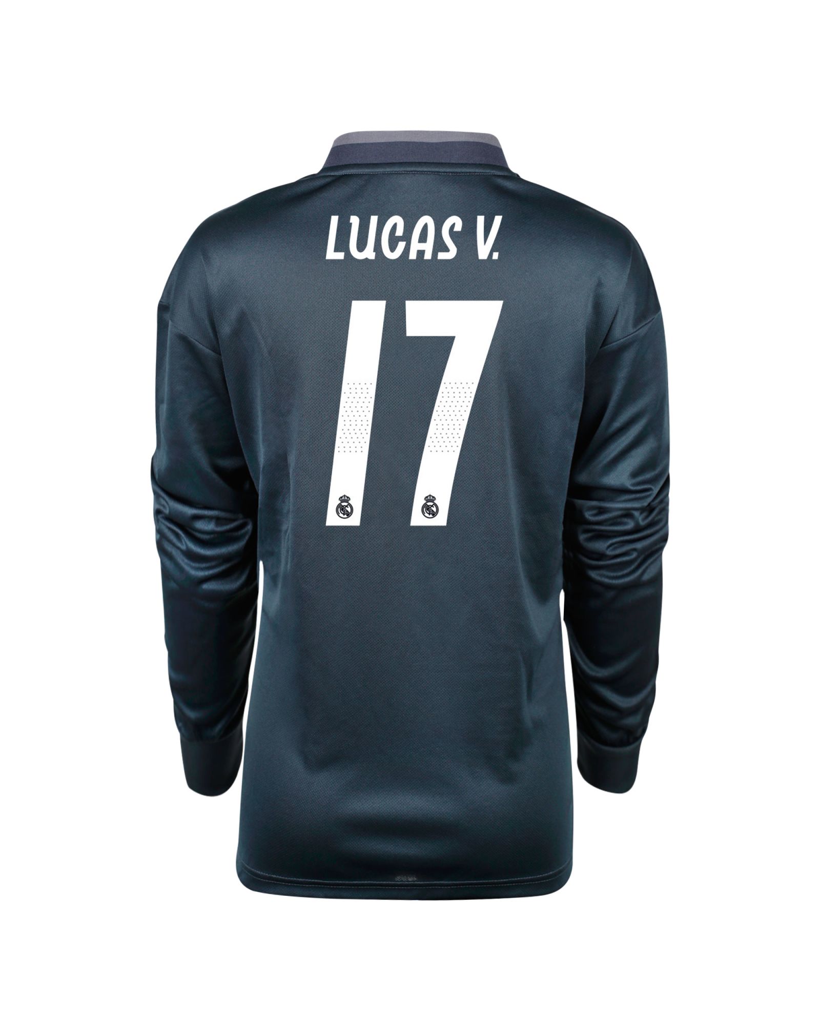 Camiseta 2ª Real Madrid 2018/2019 Lucas Vázquez Manga Larga Junior Gris - Fútbol Factory