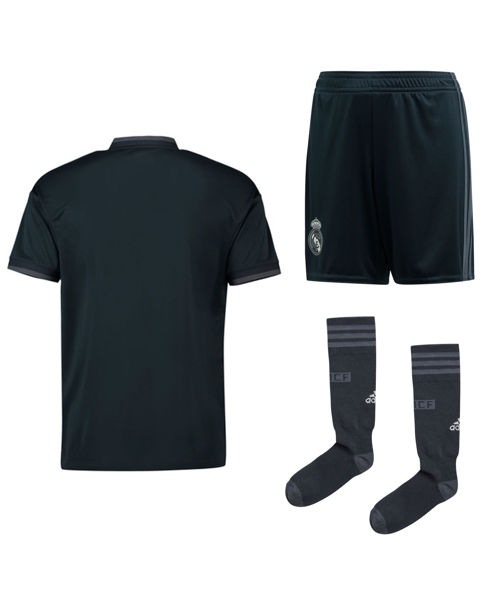 Conjunto 2ª Real Madrid 2018/2019 Junior Negro - Fútbol Factory