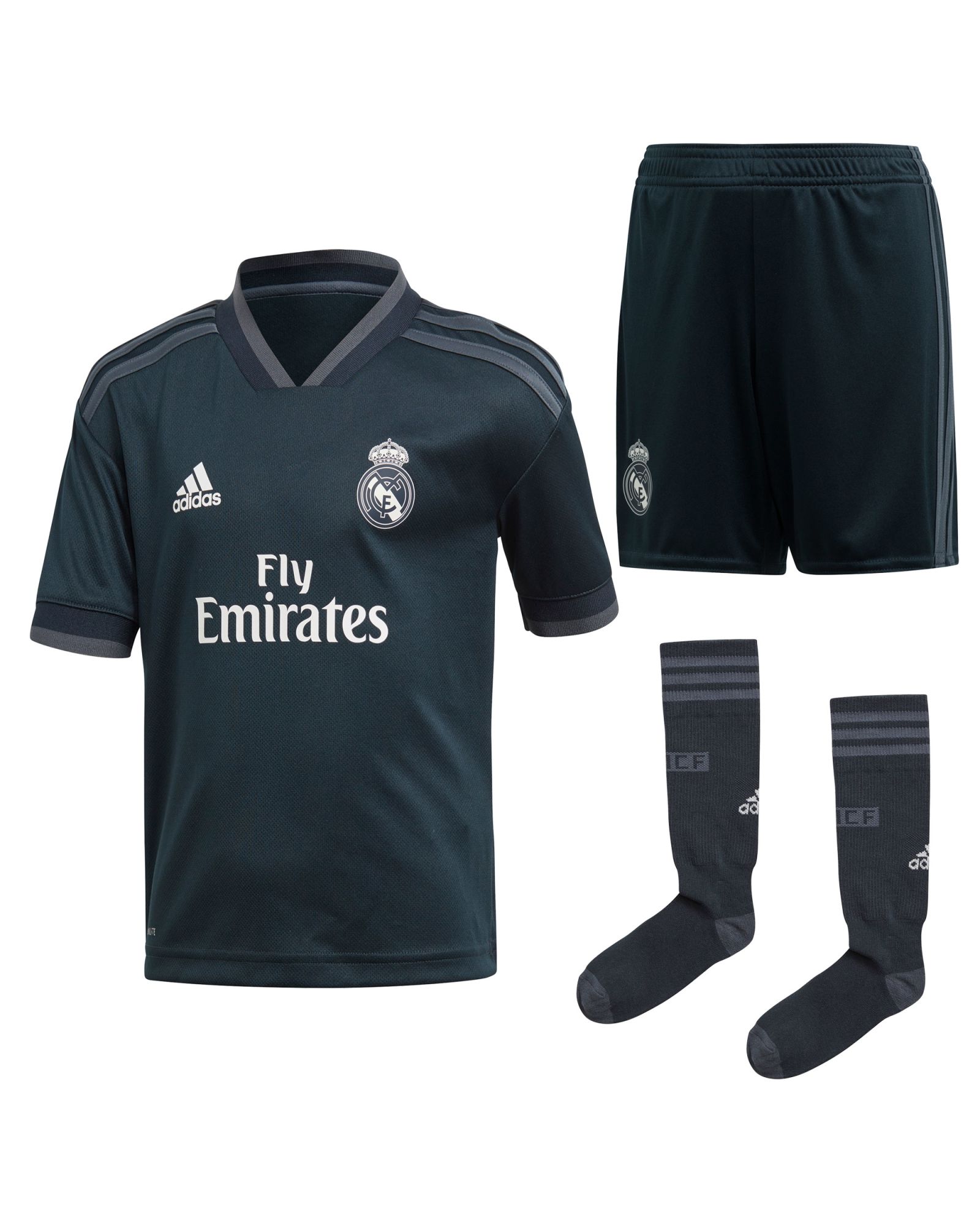 Conjunto 2ª Real Madrid 2018/2019 Infantil Negro - Fútbol Factory