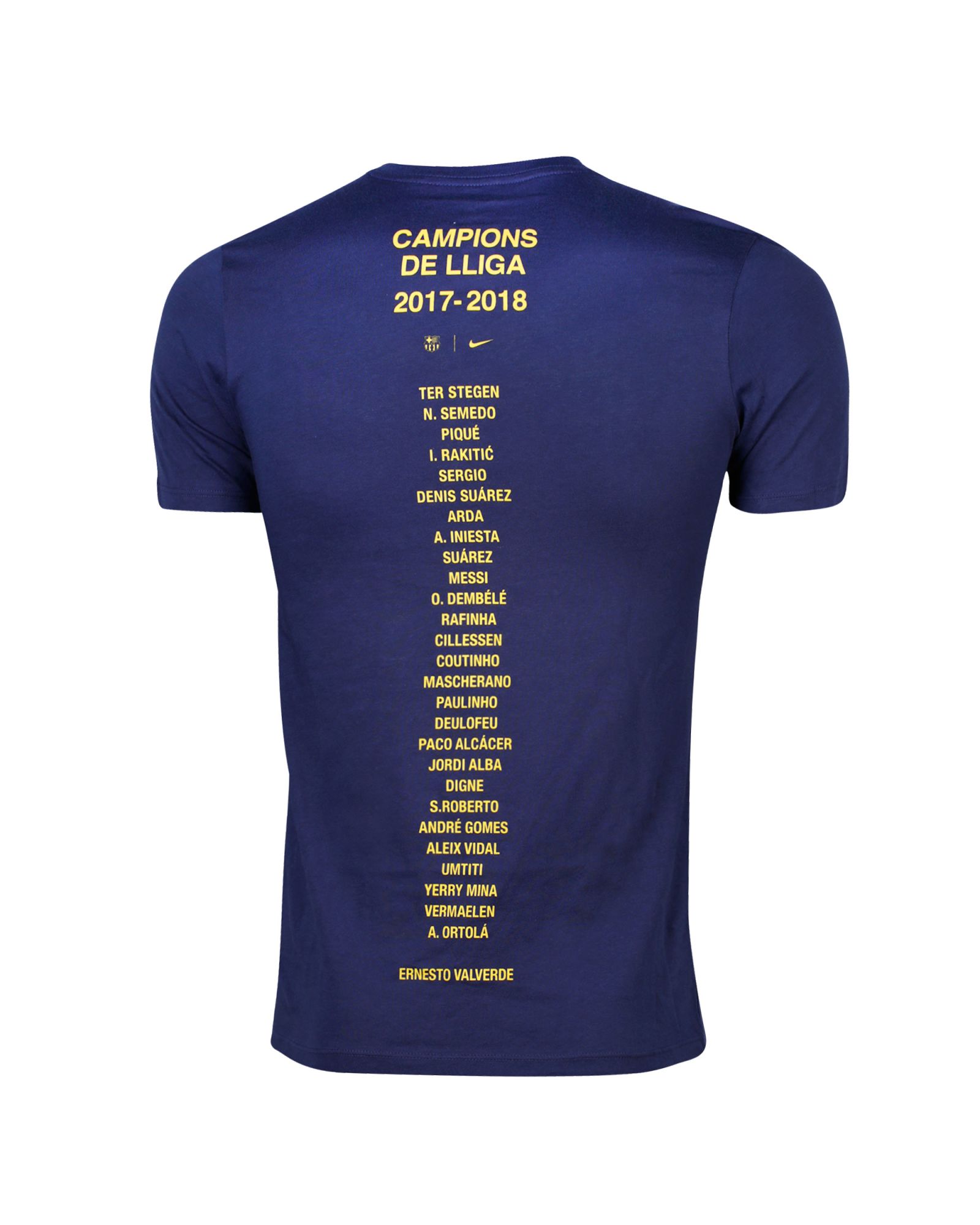 Camiseta FC Barcelona Conmemorativa Campeones de Liga 2017/2018 Azul - Fútbol Factory