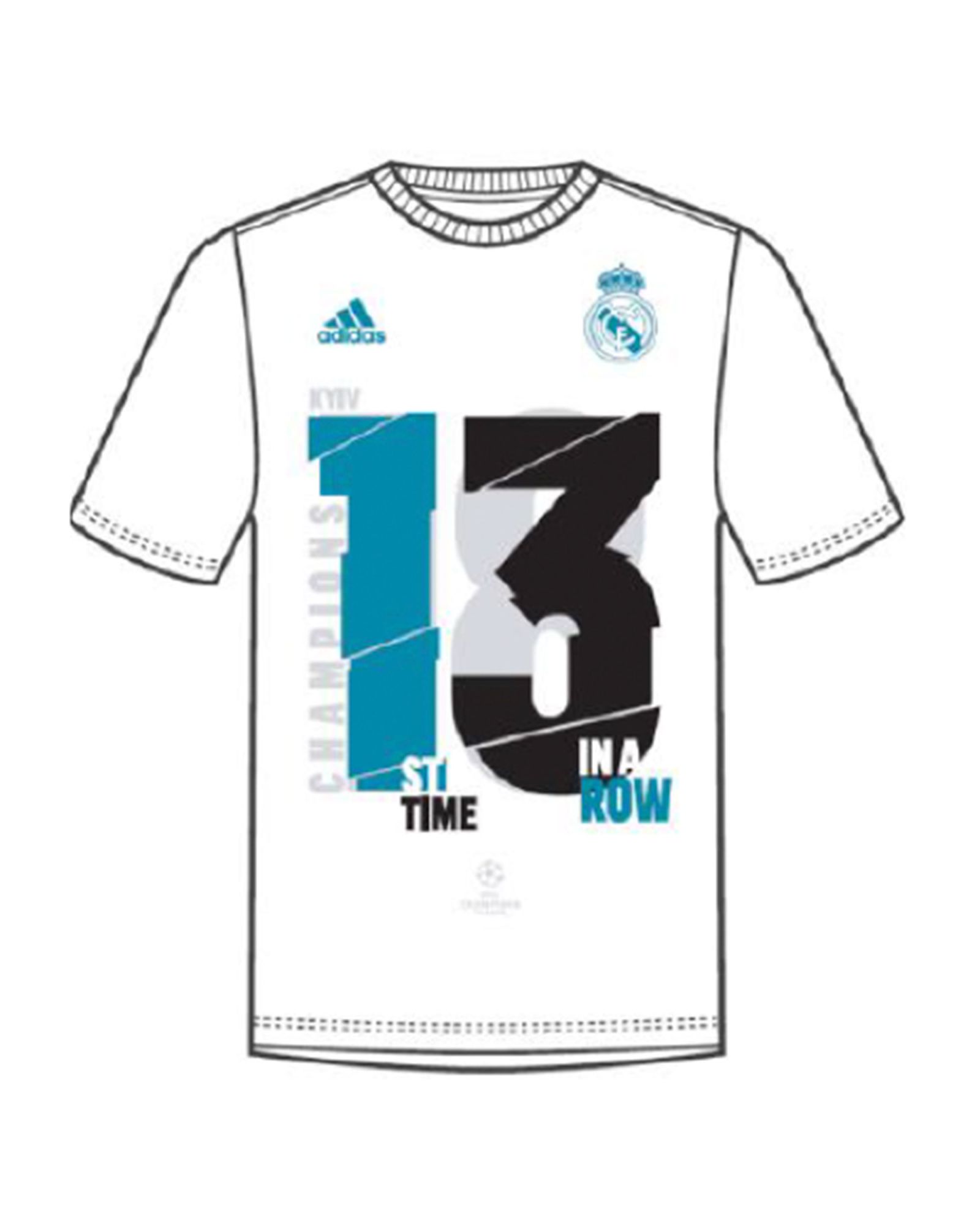 Camiseta Real Madrid Campeón UCL 2017/2018 Blanco - Fútbol Factory