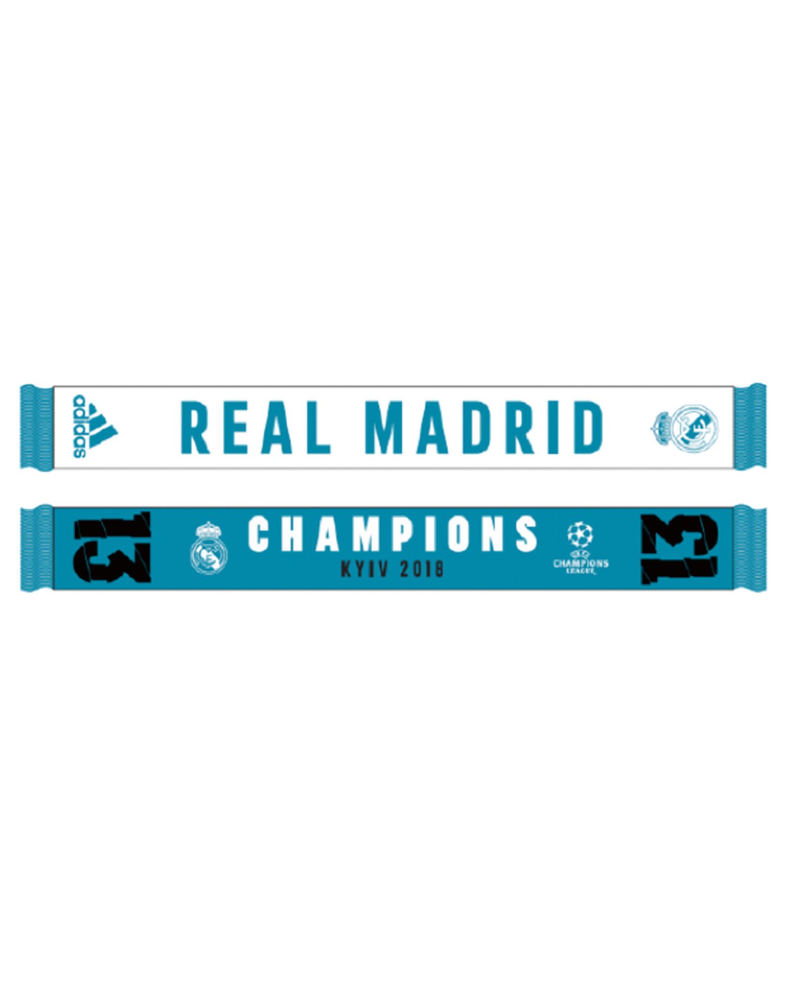 Bufanda Real Madrid Campeón UCL 2017/2018 Blanco - Fútbol Factory