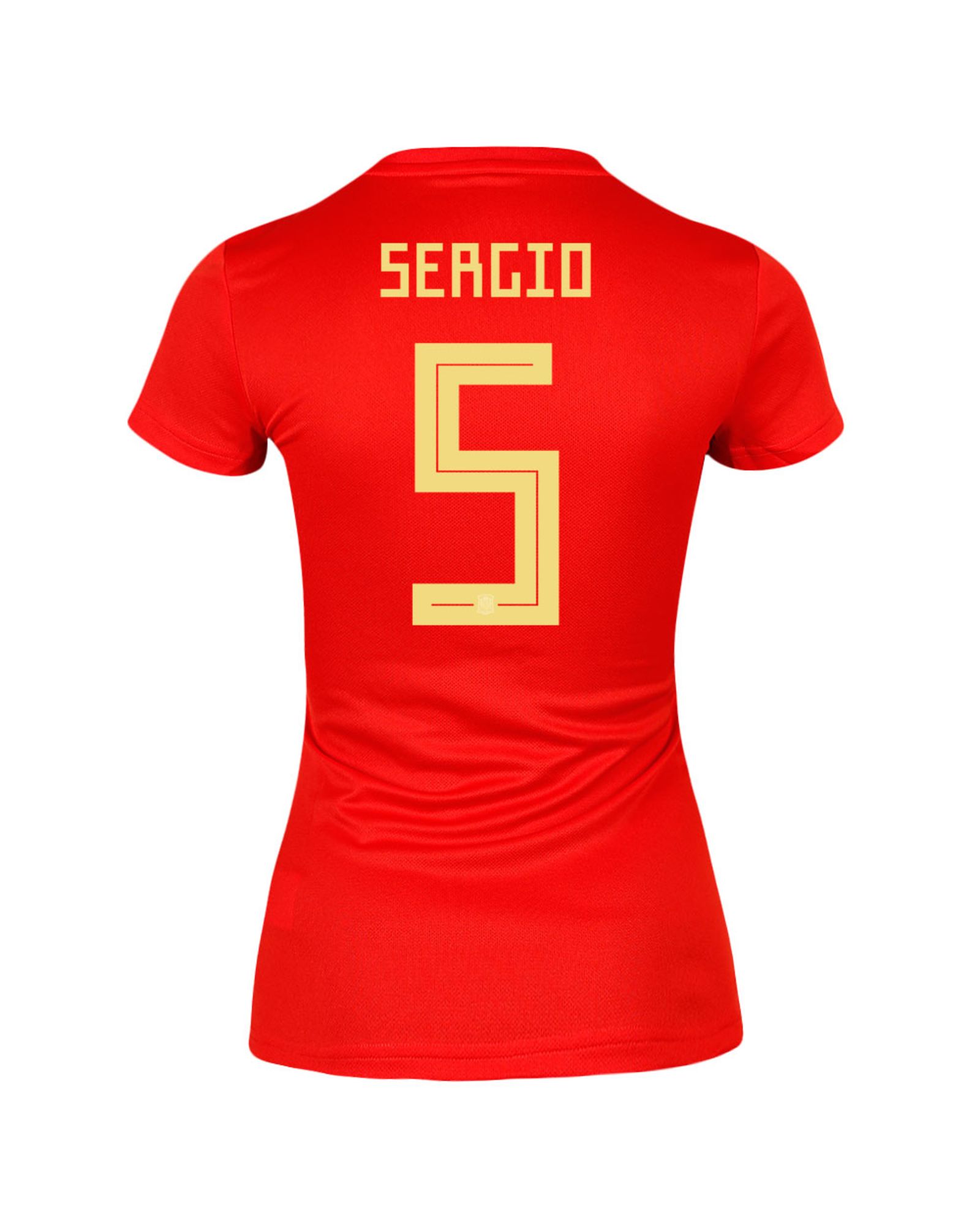 Camiseta 1ª España Mundial 2018 Sergio Busquets Mujer Rojo - Fútbol Factory