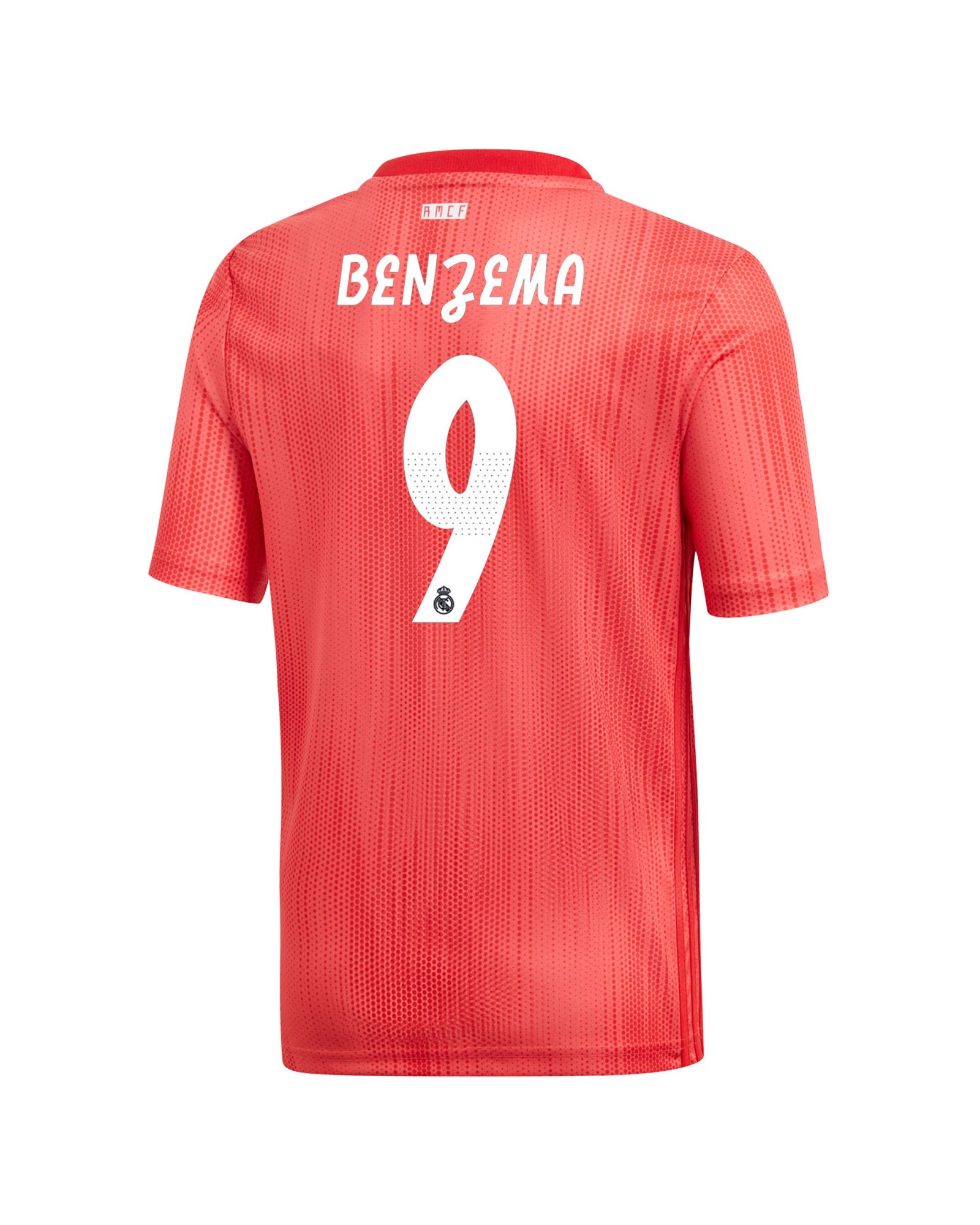 Camiseta 3ª Real Madrid 2018/2019 Benzema Junior Coral - Fútbol Factory