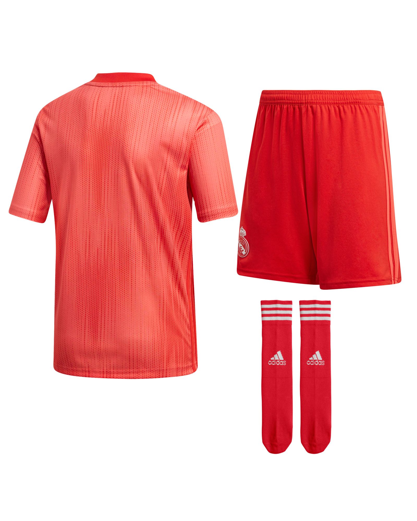 Conjunto 3ª Real Madrid 2018/2019 Junior Coral - Fútbol Factory