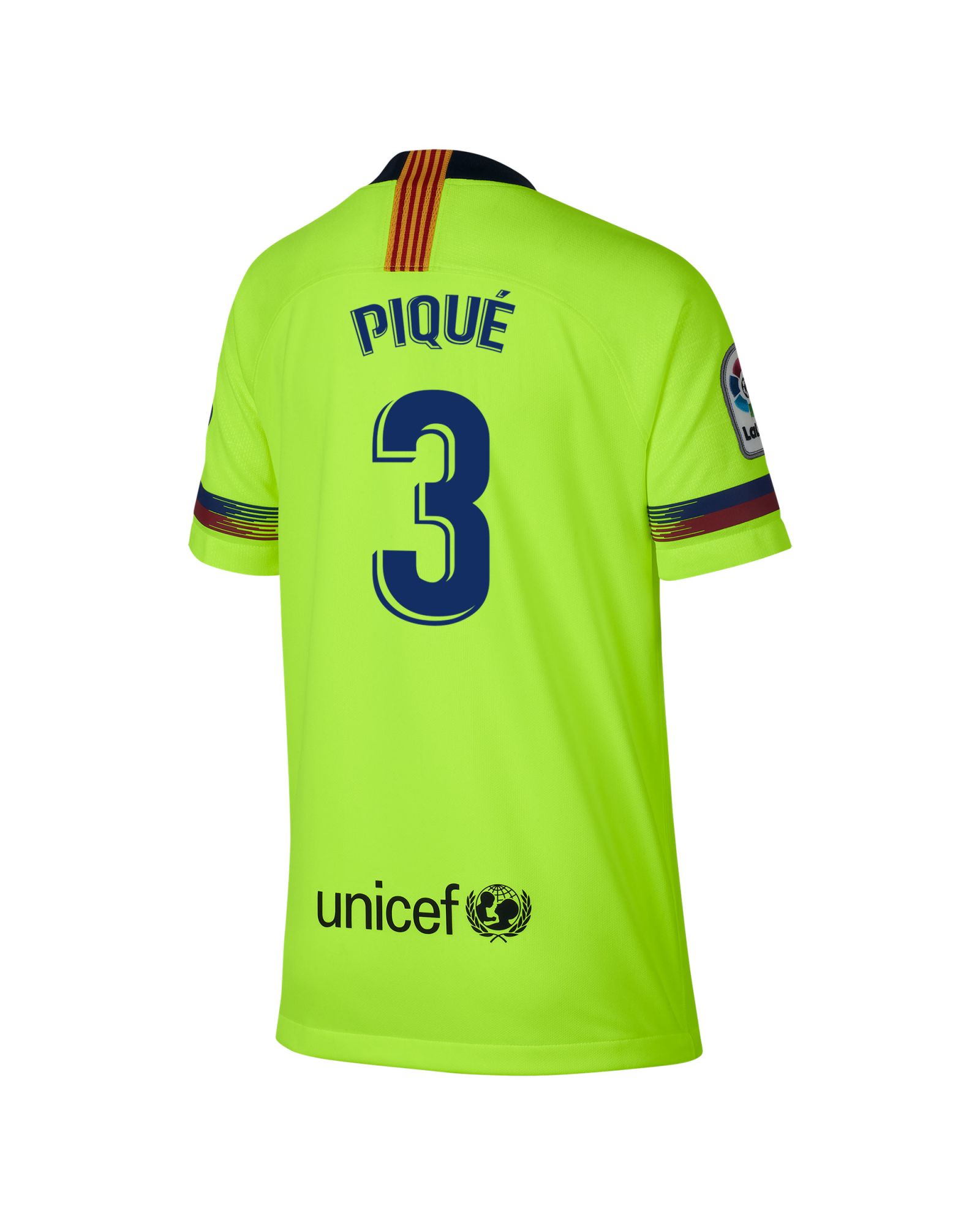 Camiseta 2ª FC Barcelona 2018/2019 Stadium Piqué Junior Amarillo Fluor - Fútbol Factory