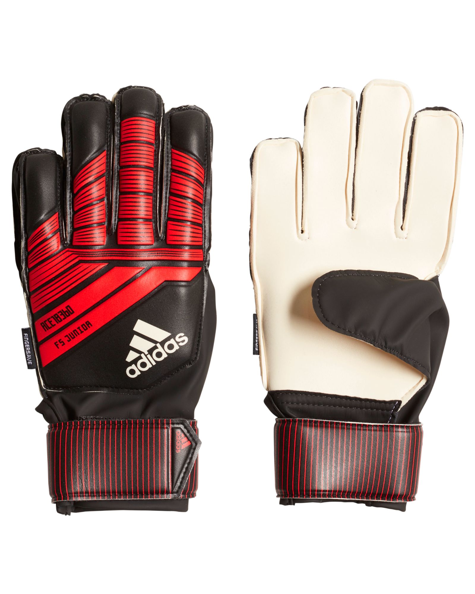 Guantes Portero Predator Fingersave Junior Rojo Negro - Fútbol Factory