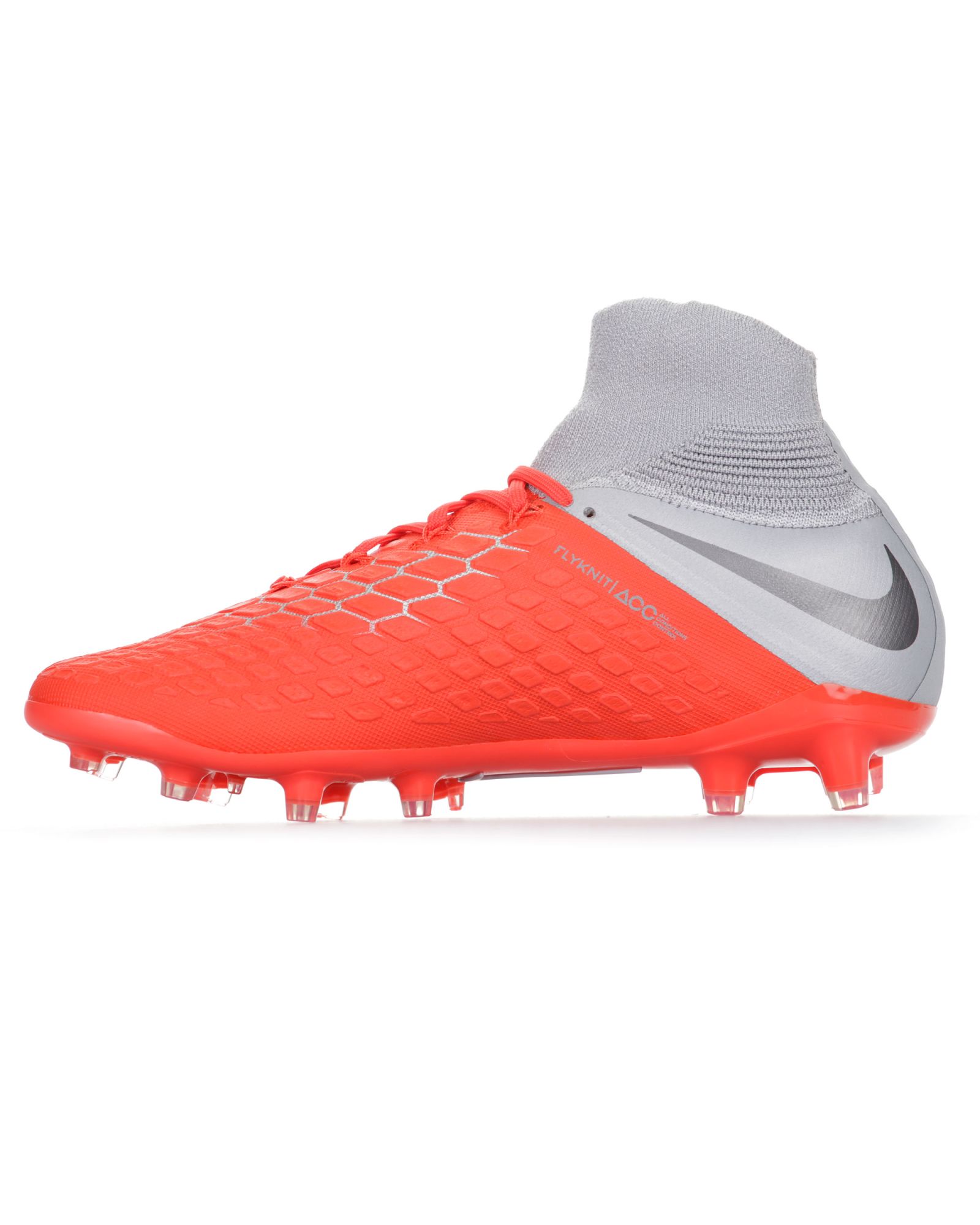 Botas de Fútbol Hypervenom Phantom III Elite DFC FG Junior Gris Rojo - Fútbol Factory