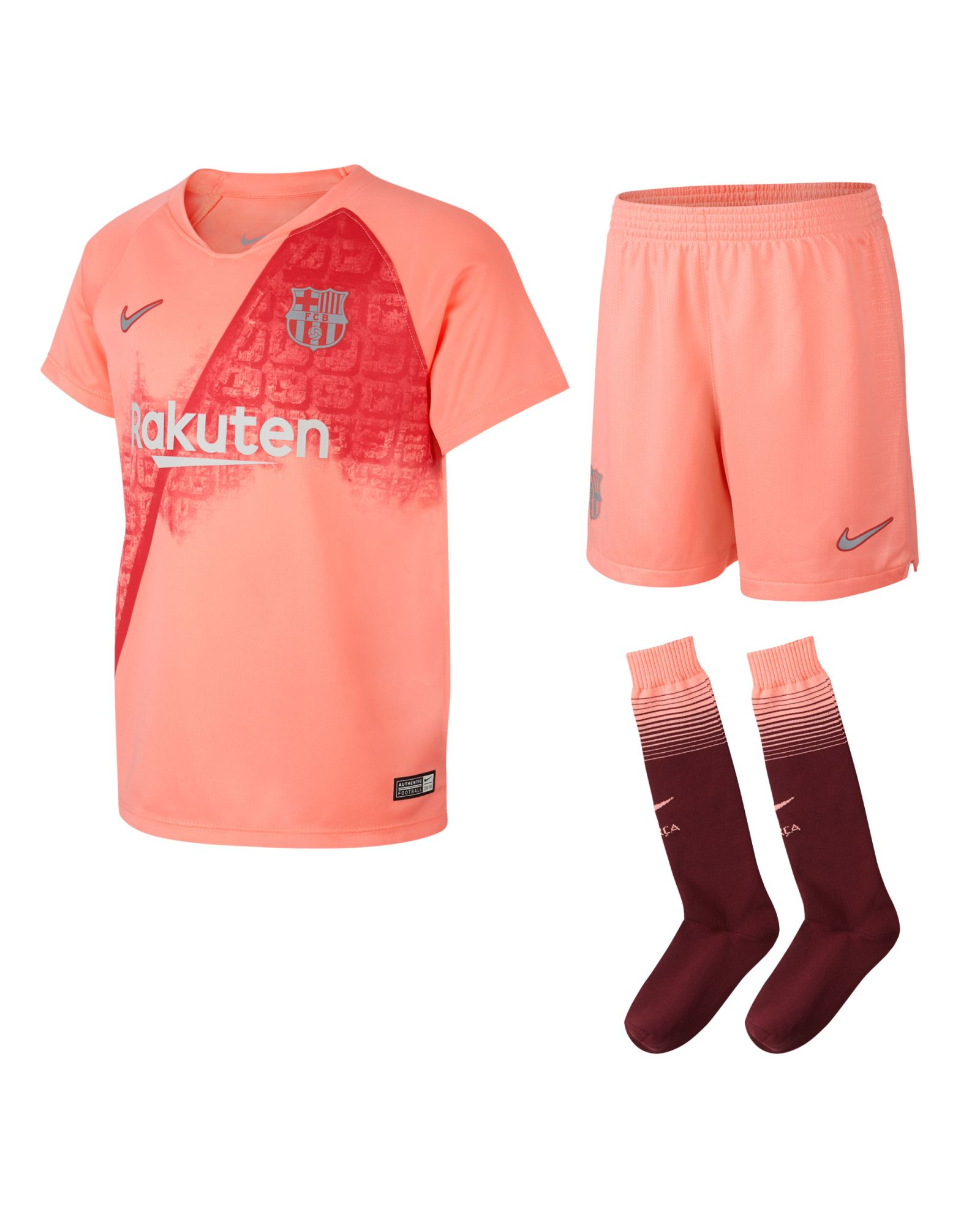 Conjunto 3ª FC Barcelona 2018/2019 Infantil Rosa - Fútbol Factory