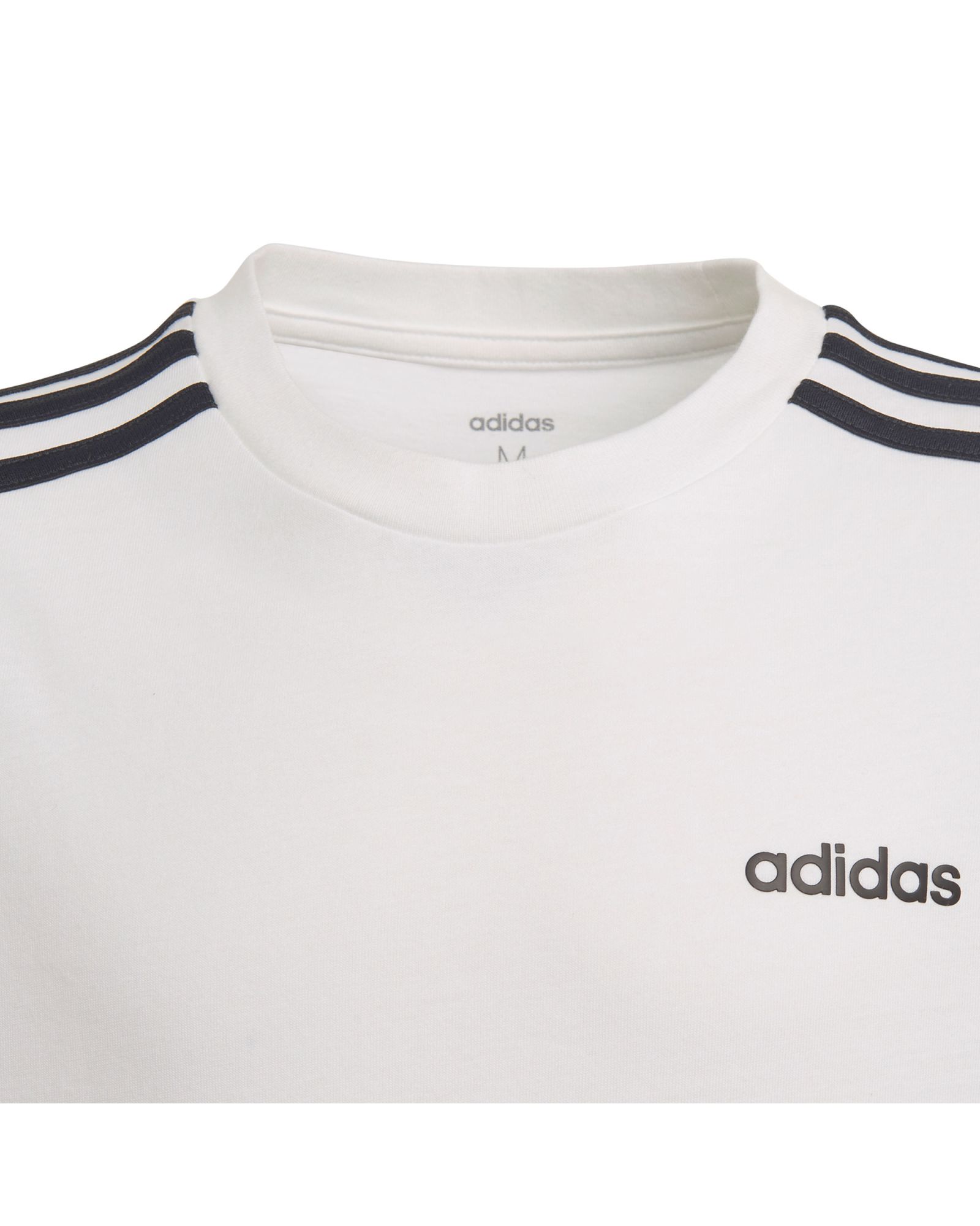 Camiseta Essentials Tres Bandas Junior Blanco - Fútbol Factory