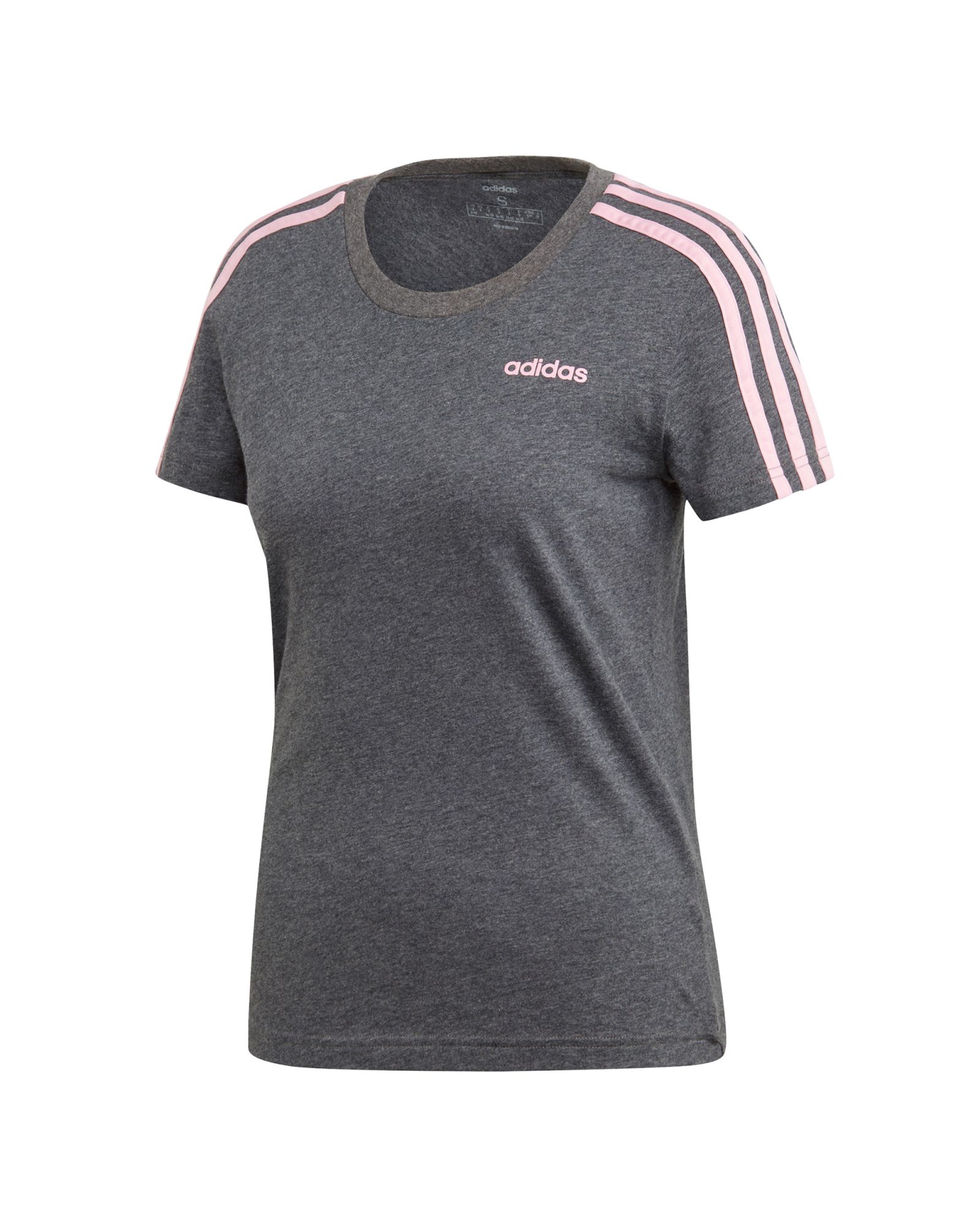 Camiseta Essentials Tres Bandas Mujer Gris - Fútbol Factory