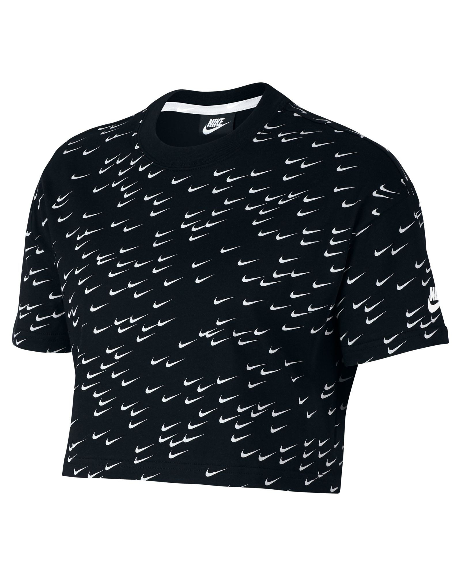 Camiseta Sportswear Essentials Top Crop Mujer Negro - Fútbol Factory
