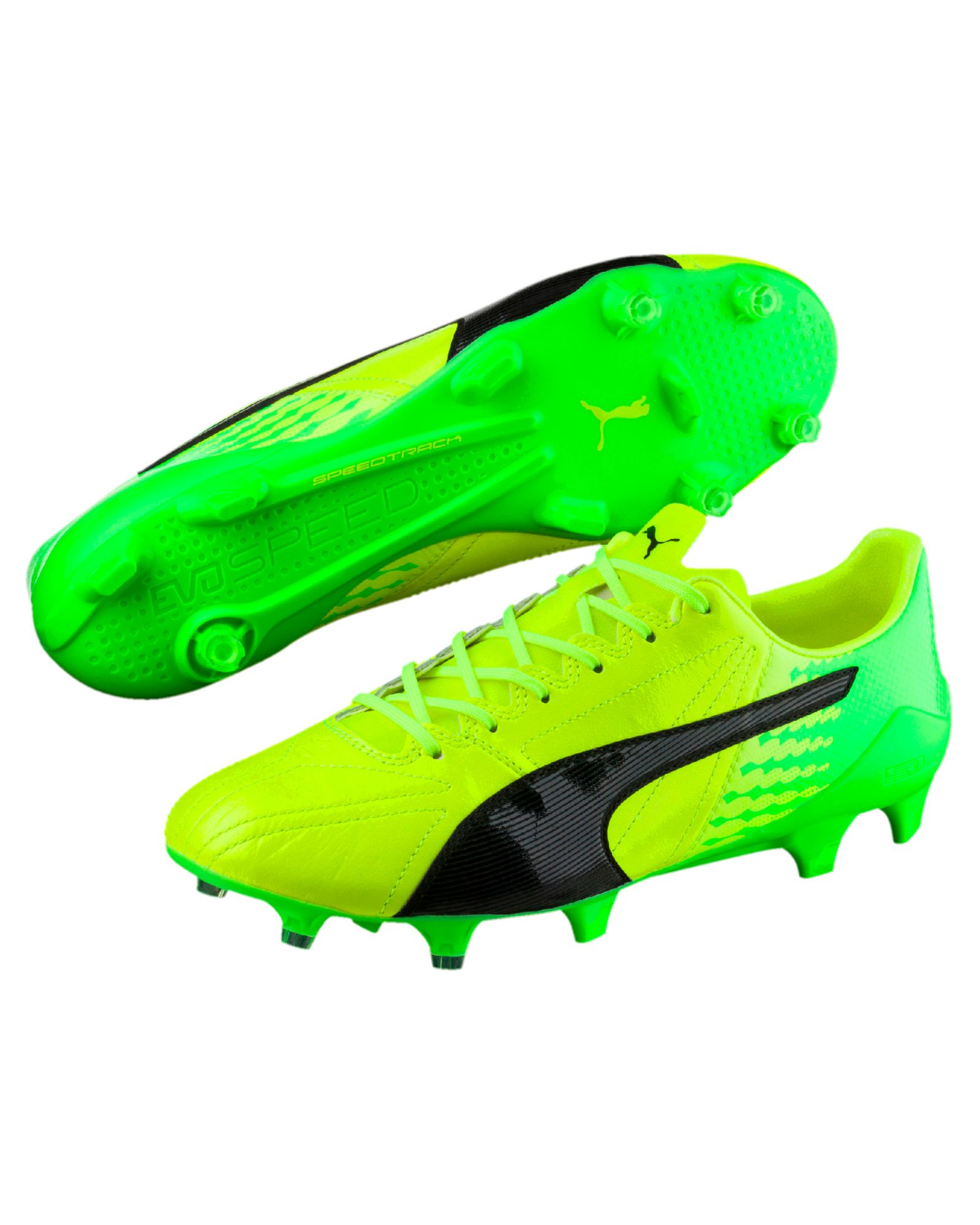 Botas de fútbol Puma 17 SL Lth Amarillo Fluor