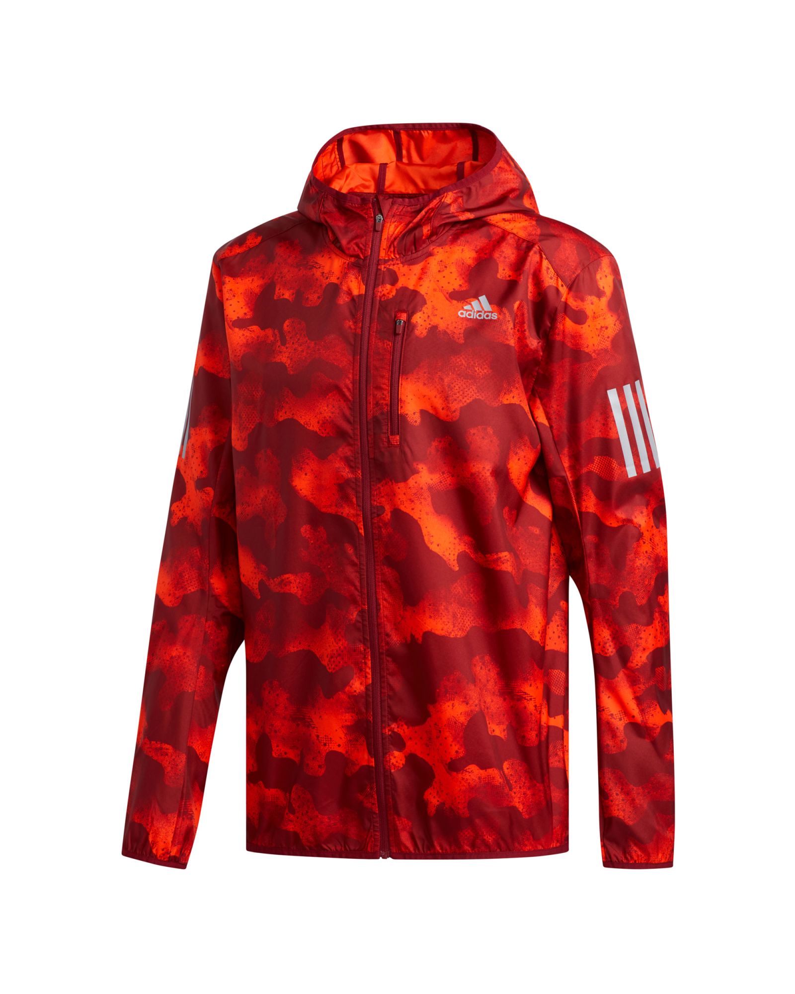 Fresco Desgastado Instituto Chaqueta con Capucha de Running Own The Run Naranja Camo