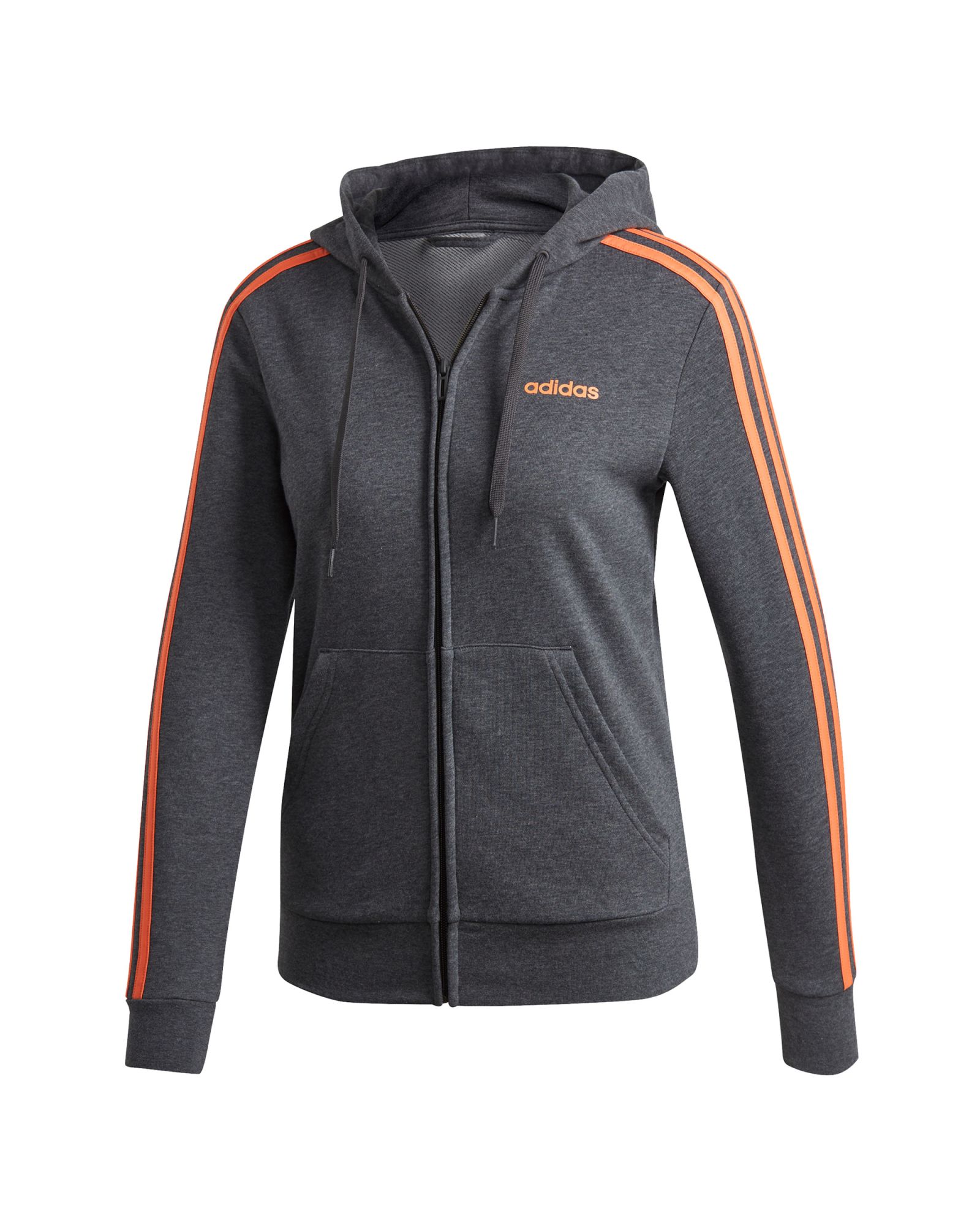 Chaqueta de Paseo Essentials 3 Bandas Mujer Gris Naranja - Fútbol Factory