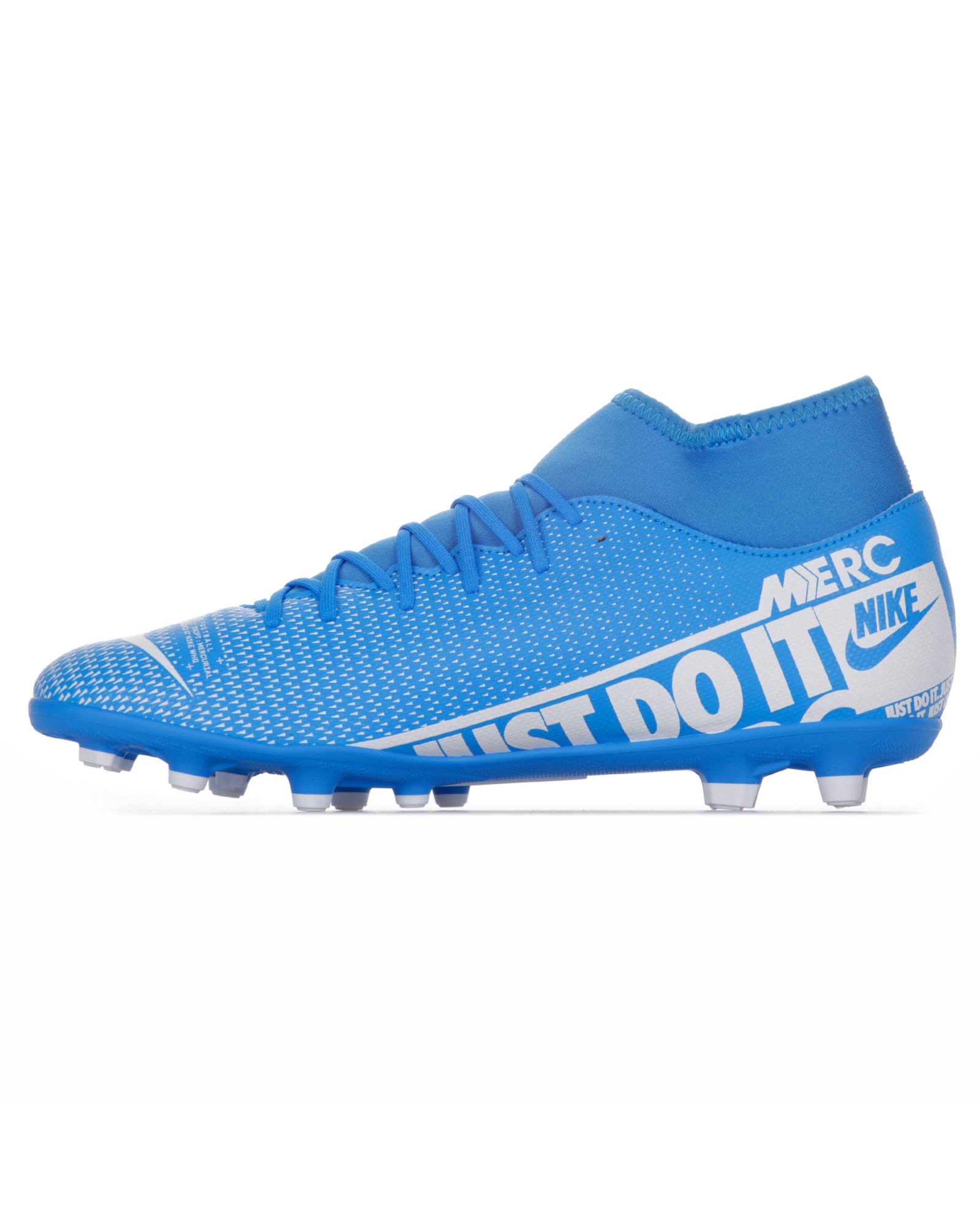 Botas de Fútbol Mercurial Superfly 7 Club FG/MG Azul Blanco - Fútbol Factory