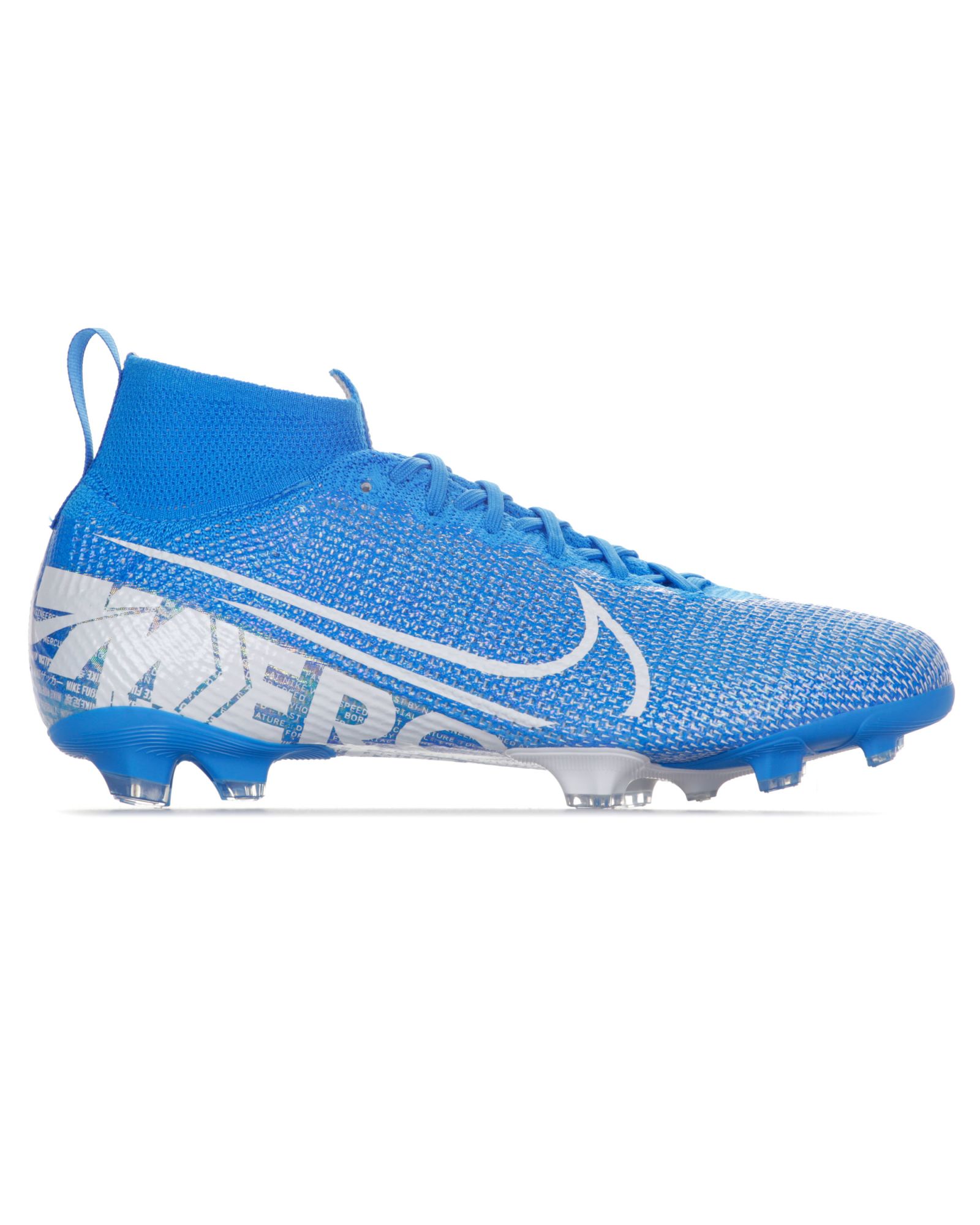 Botas de fútbol Mercurial Superfly 7 Elite FG Junior Azul Blanco - Fútbol Factory