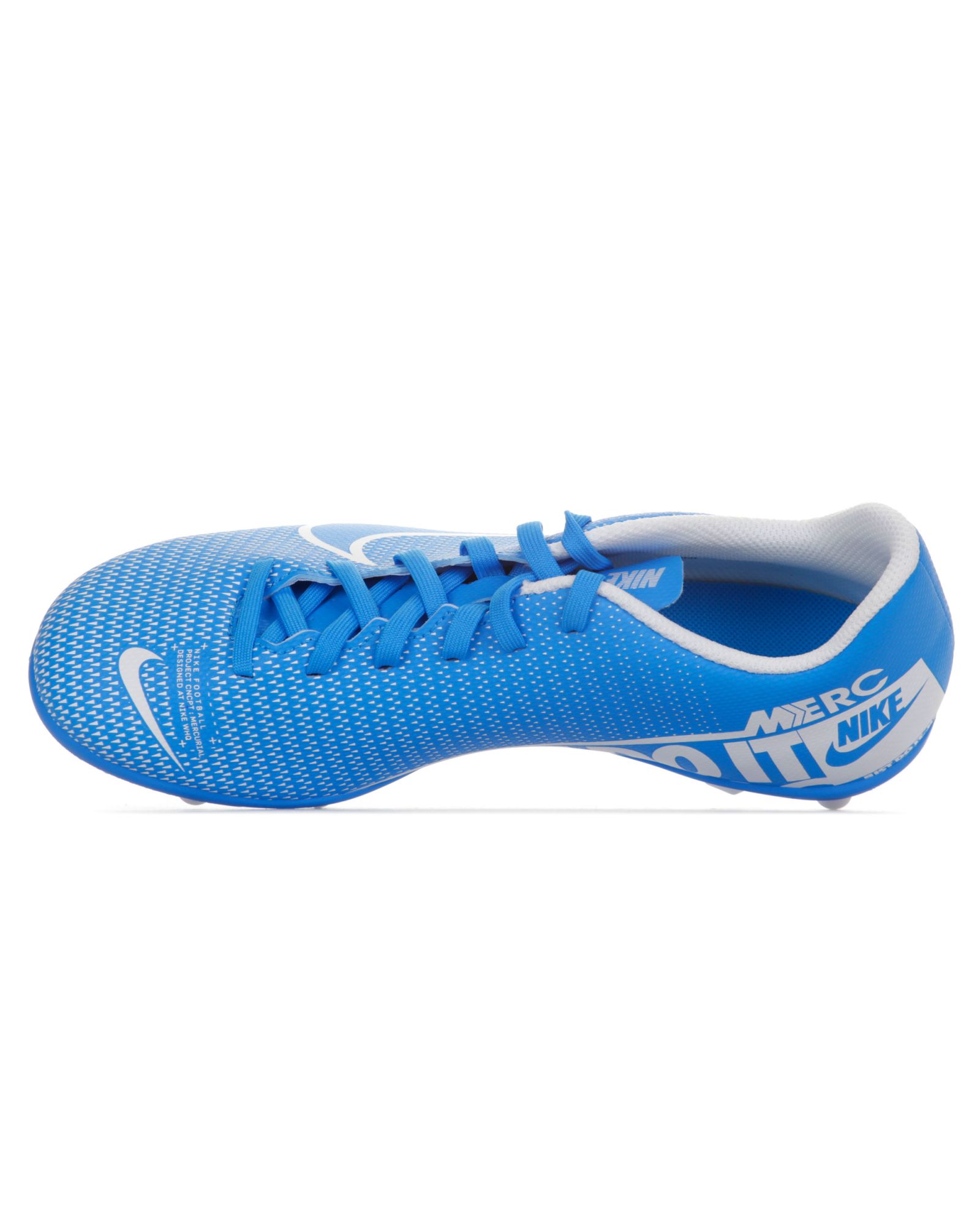 Botas de Fútbol Mercurial Vapor 13 Club FG/MG Junior Azul Blanco - Fútbol Factory