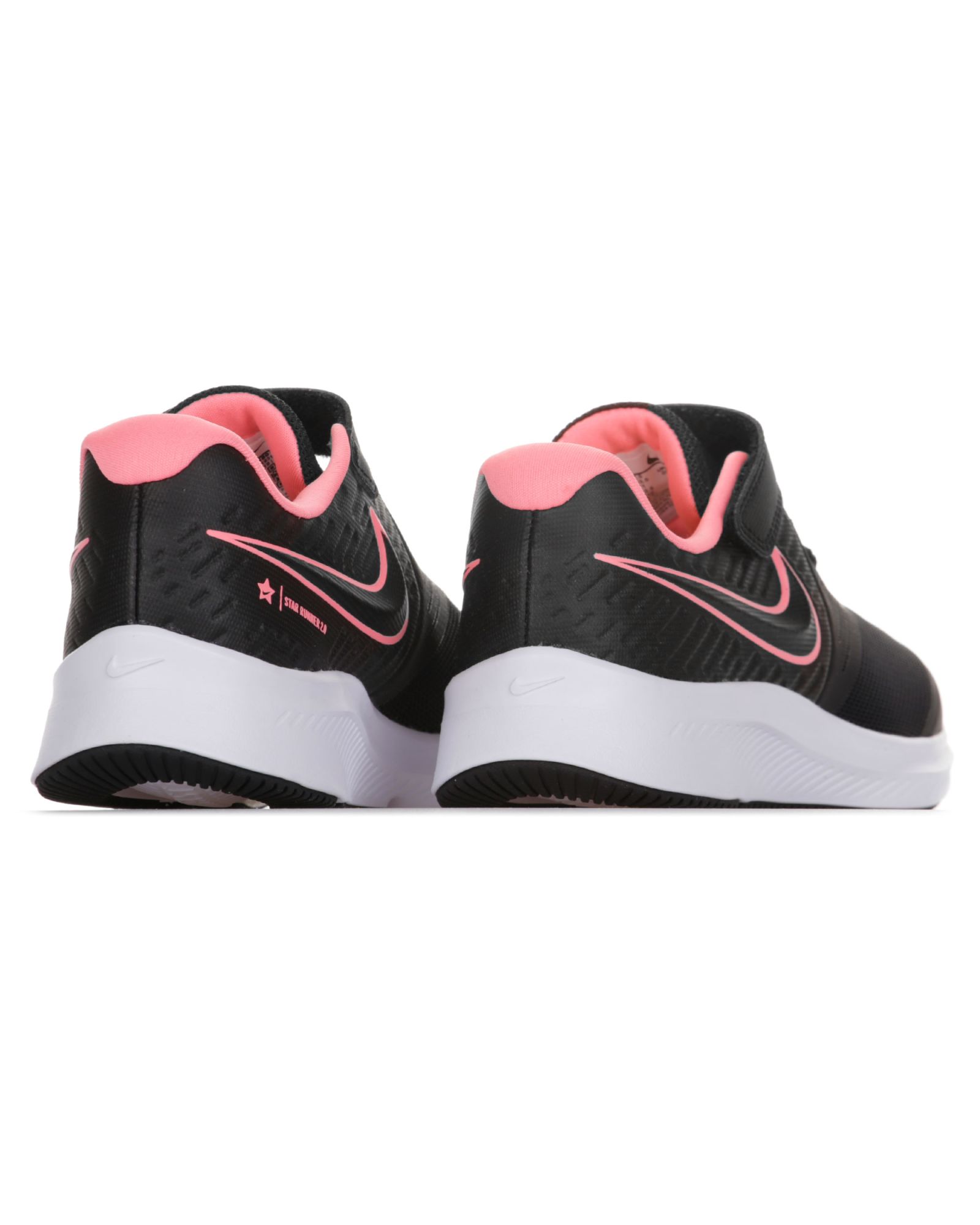 Zapatillas Star Runner 2 Velcro Junior Negro Rosa - Fútbol Factory