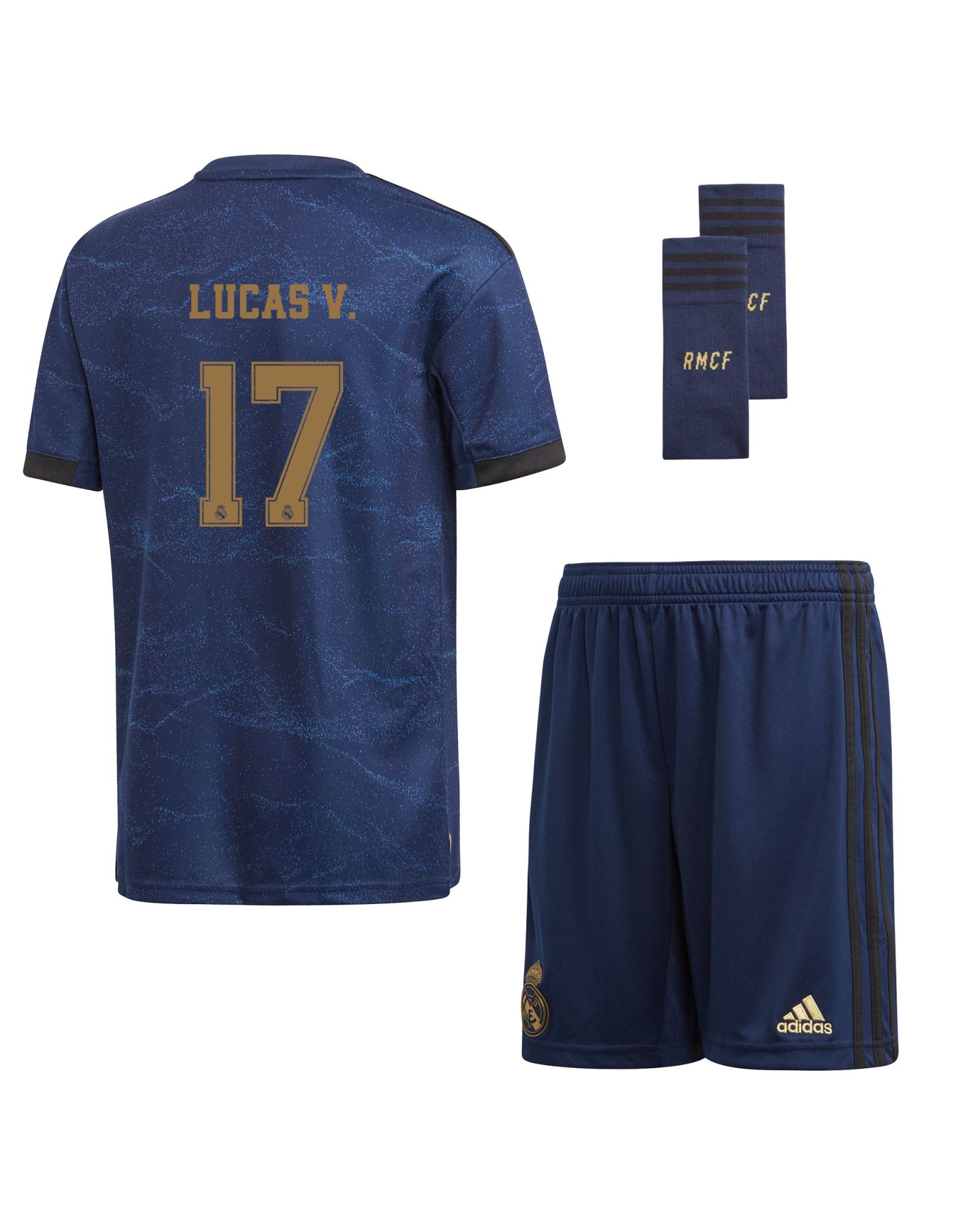 Conjunto 2ª Real Madrid 2019/2020 Junior Azul Lucas Vázquez - Fútbol Factory