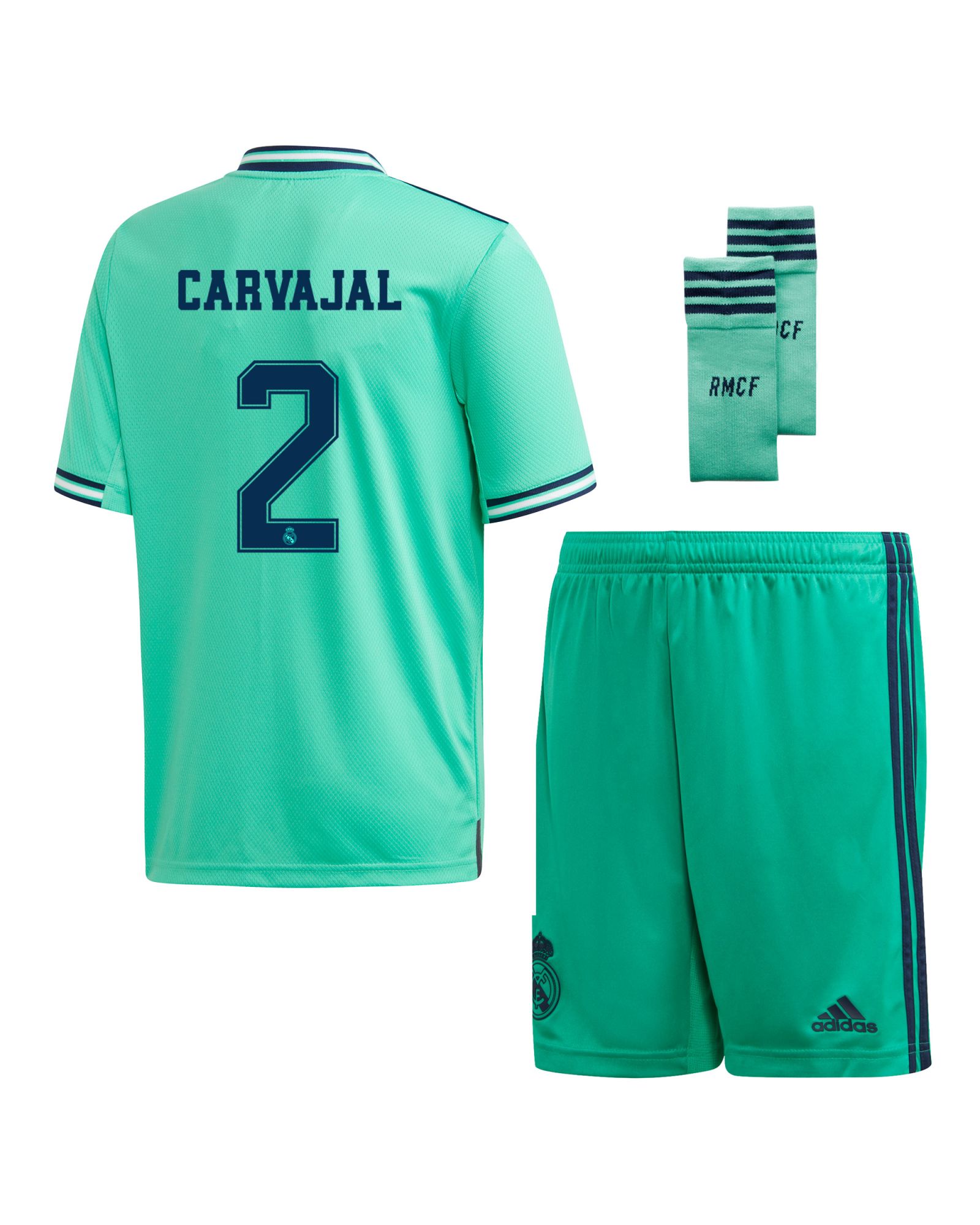 Conjunto 3ª Real Madrid 2019/2020 Junior Verde Carvajal - Fútbol Factory