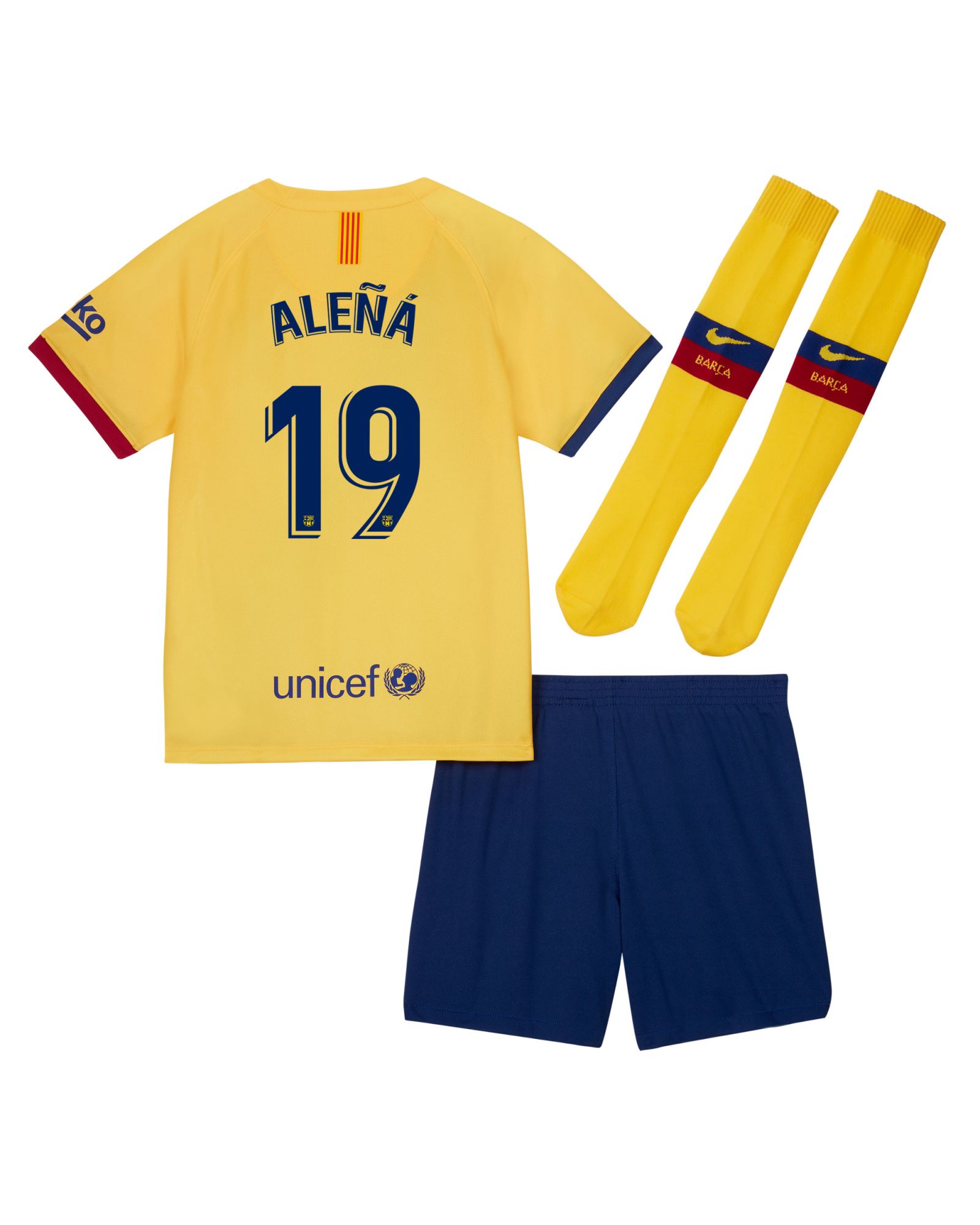 Conjunto 2ª FC Barcelona 2019/2020 Infantil Amarillo Aleñá - Fútbol Factory