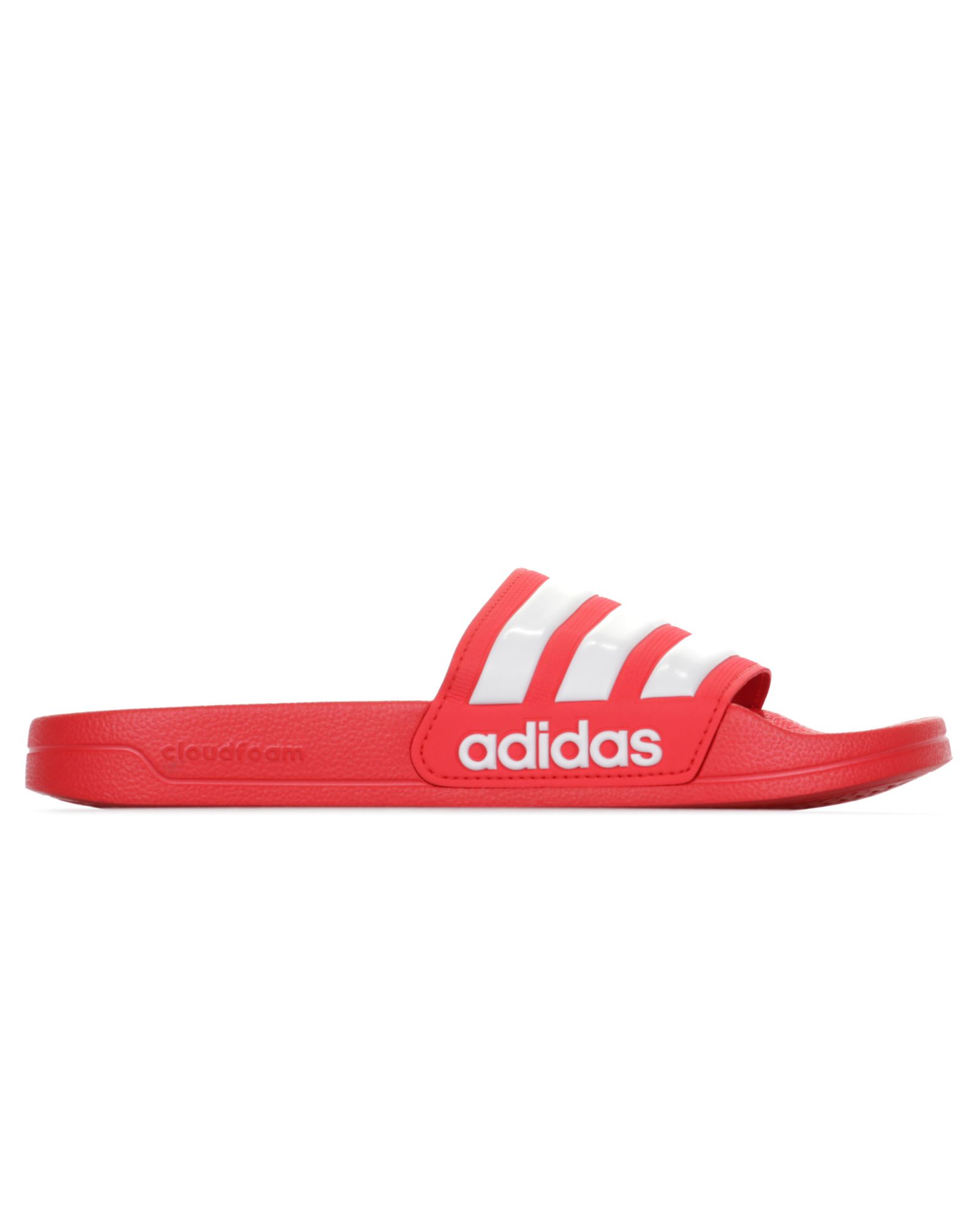 Chanclas Adilette Shower Junior Rojo Blanco - Fútbol Factory