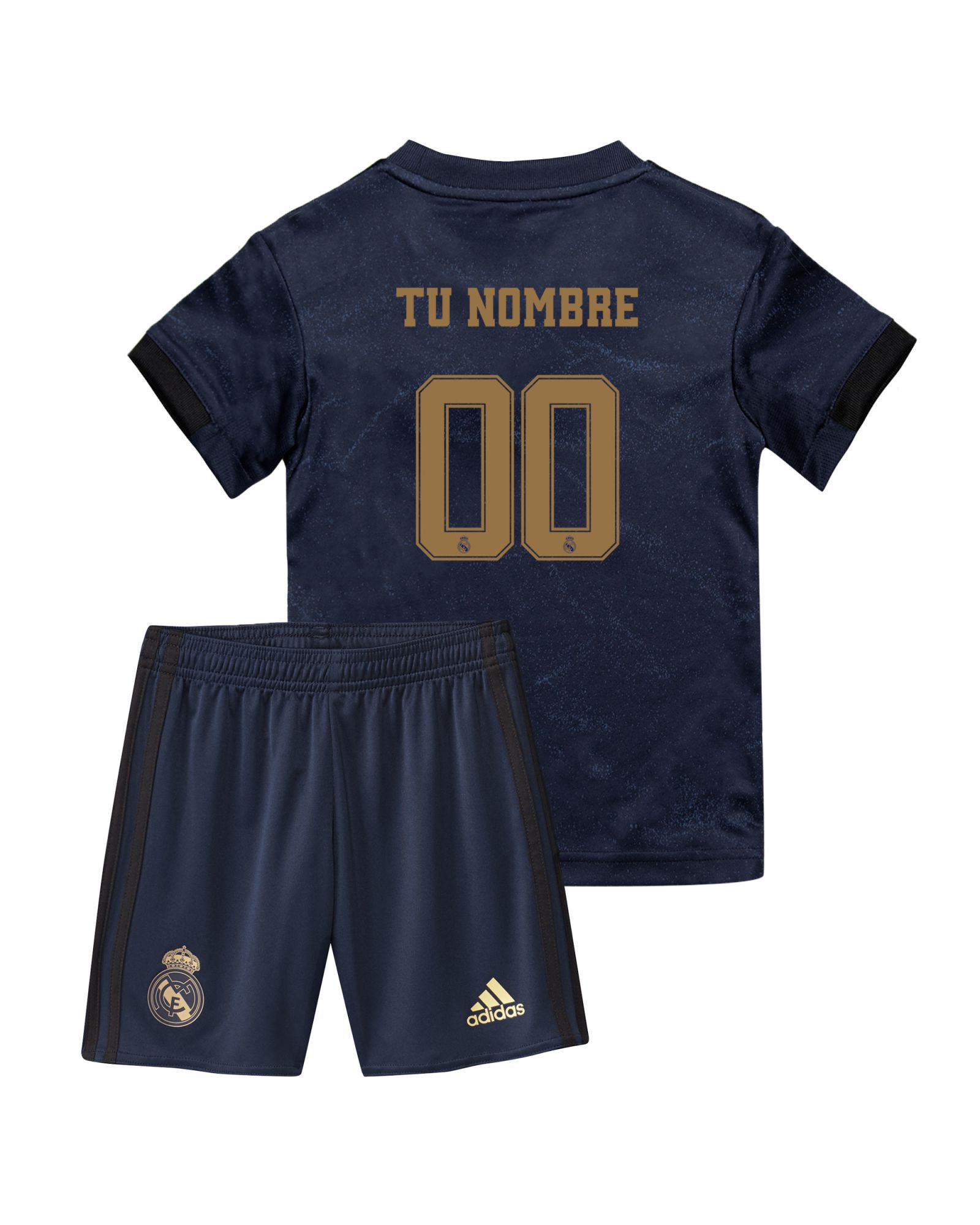 Conjunto 2ª Real Madrid 2019/2020 Infantil Azul Personalizado - Fútbol Factory