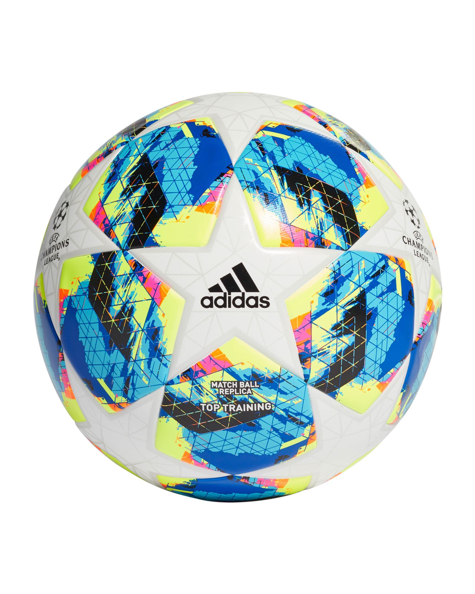 Balón de Fútbol 7 UCL Finale 19 Top Training Blanco Multicolor - Fútbol Factory