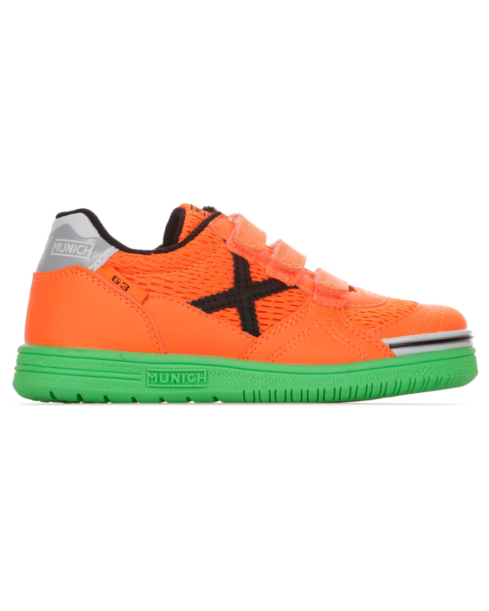 Zapatillas de Fútbol Sala G-3 IN Velcro Junior Naranja Verde - Fútbol Factory