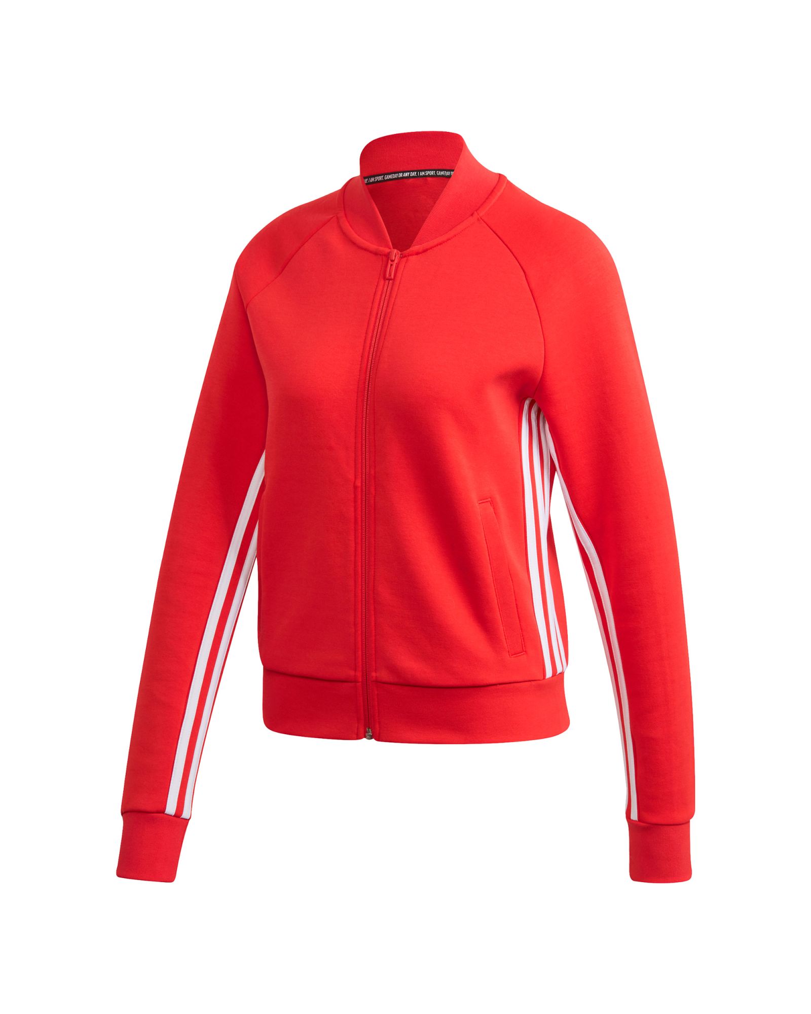 Chaqueta de Paseo Essentials Tres Bandas Mujer Rojo - Fútbol Factory