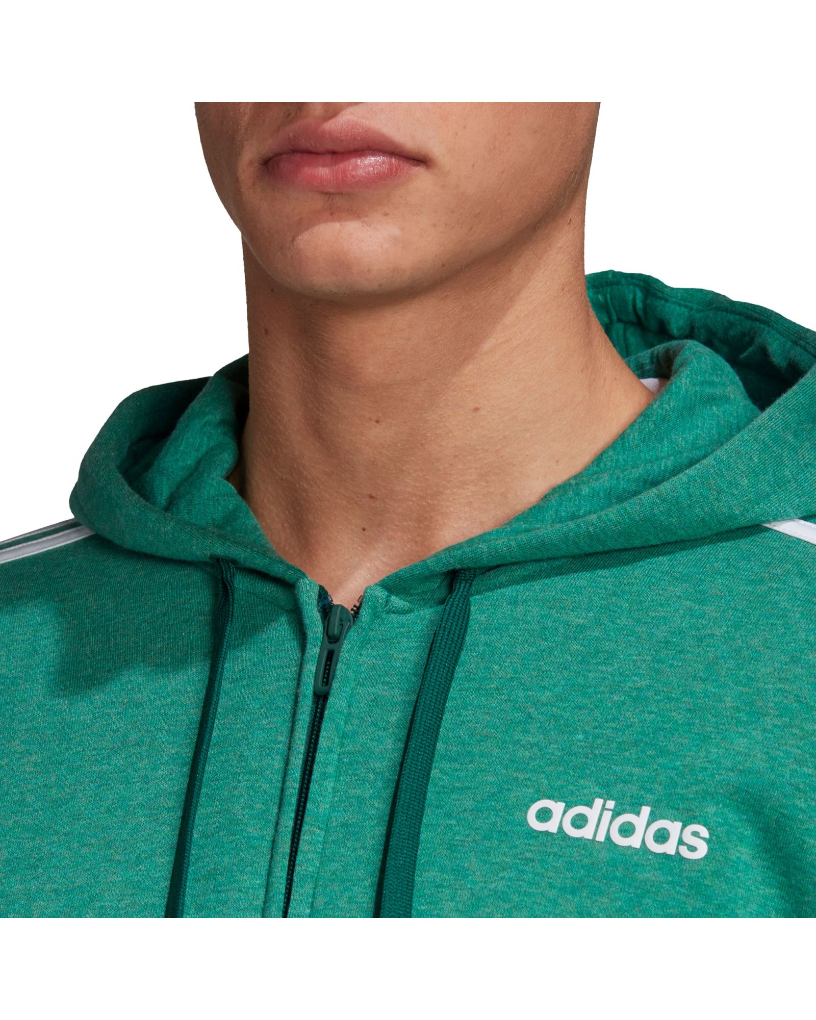 Chaqueta de Paseo con Capucha Essentials Tres Bandas Verde - Fútbol Factory