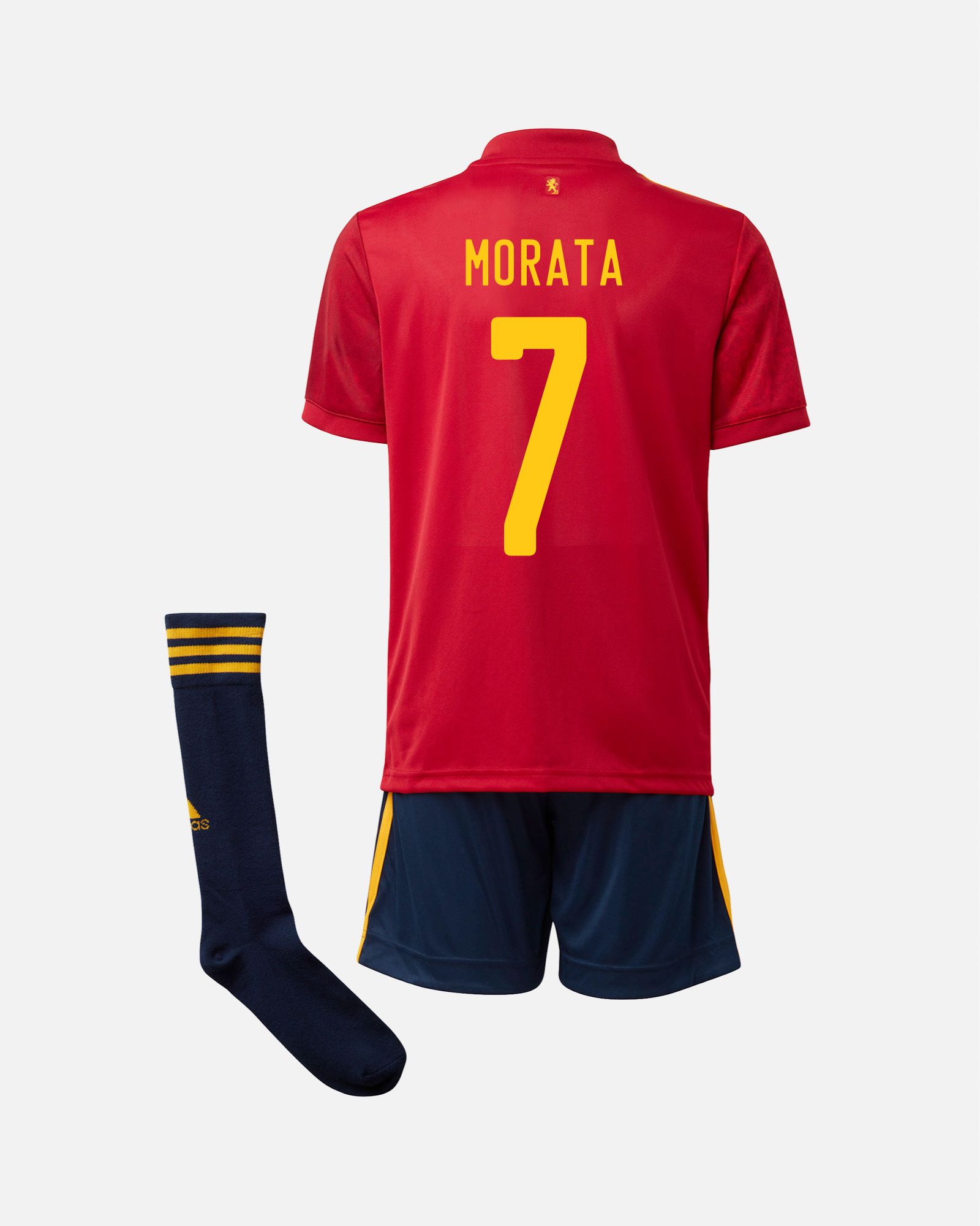 Kandiny - Niño Selección de fútbol de España Camiseta Alvaro Morata #7 1ª  Equipación Rojo 2021 Chile