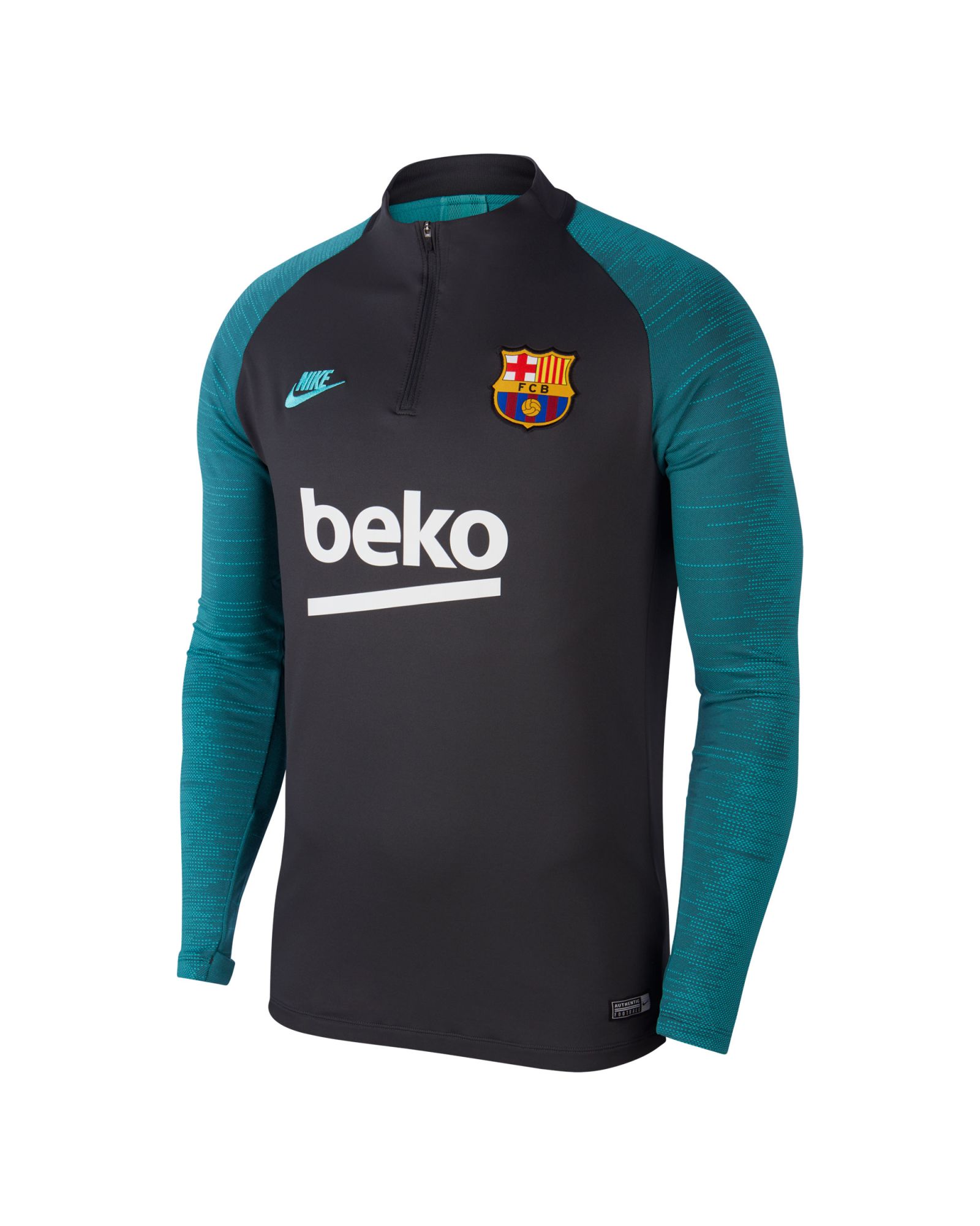 Sudadera de Training FC Barcelona 2019/2020 Dri-FIT Strike Gris Verde - Fútbol Factory