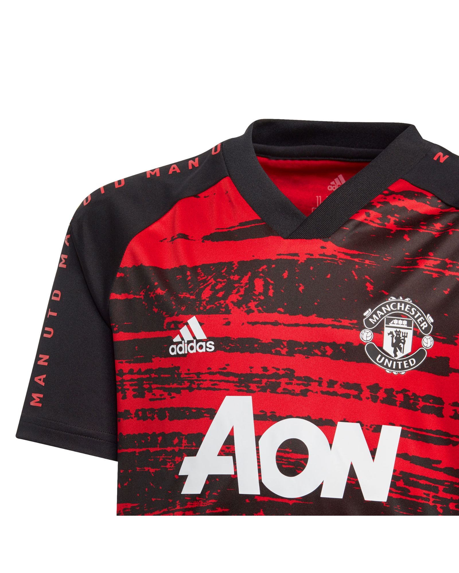 Camiseta de Calentamiento Manchester United 2020/2021 Junior Rojo Negro - Fútbol Factory