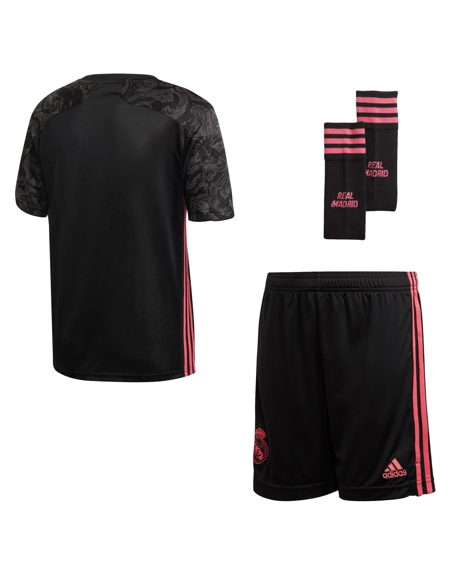 Conjunto 3ª Real Madrid 2020/2021 Junior Negro Rosa - Fútbol Factory