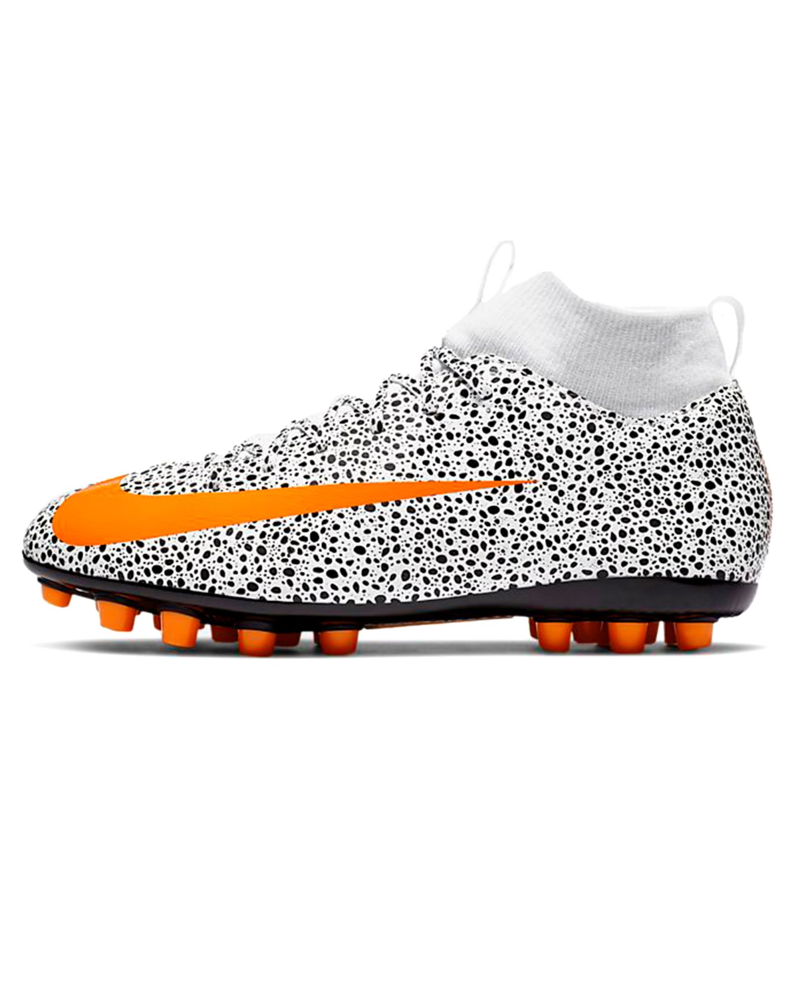 Botas de Fútbol Nike Mercurial Superfly 7 Academy CR7 AG Junior Blanco Naranja - Fútbol Factory