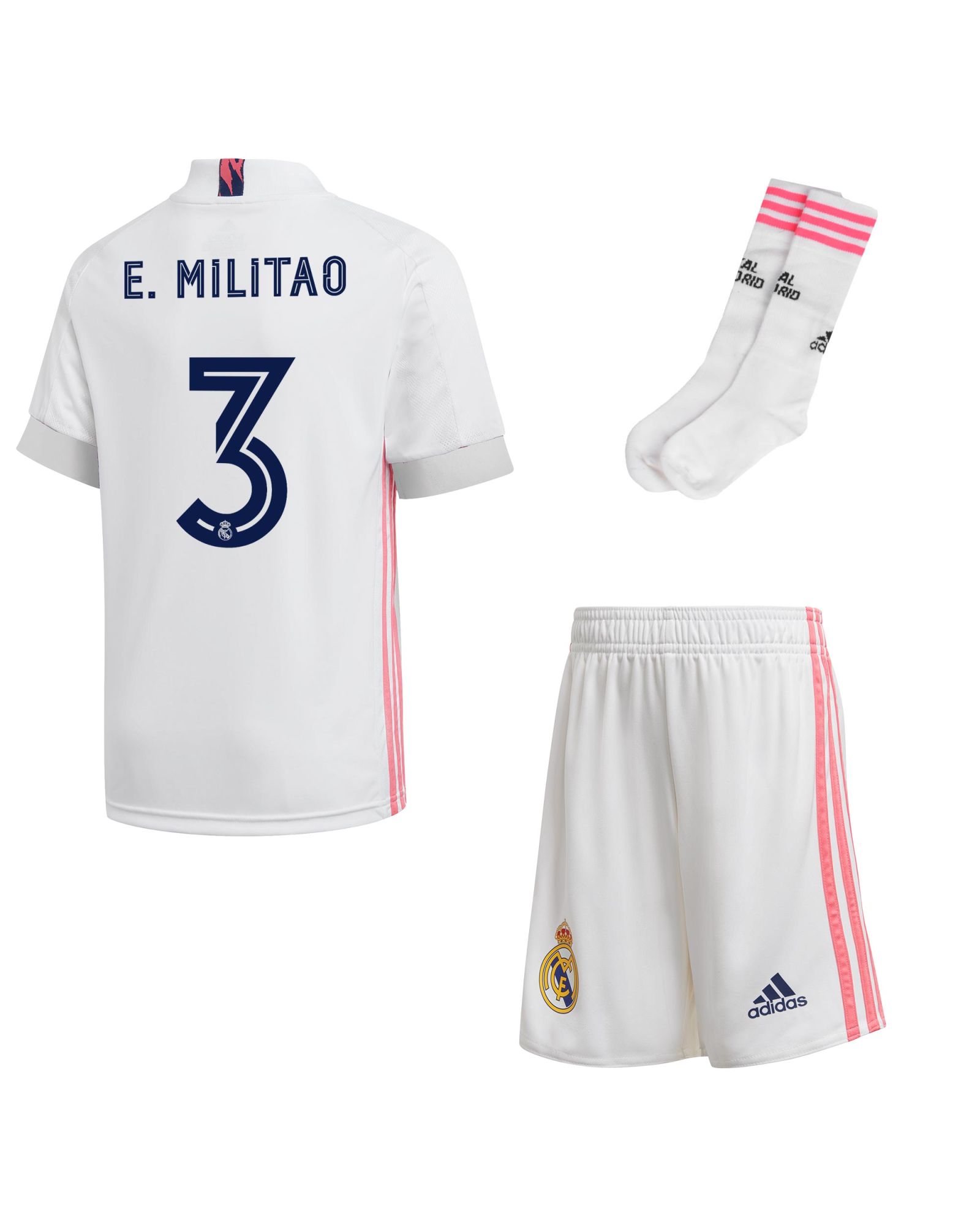 Conjunto 1ª Real Madrid 2020/2021 Junior E. Militao - Fútbol Factory