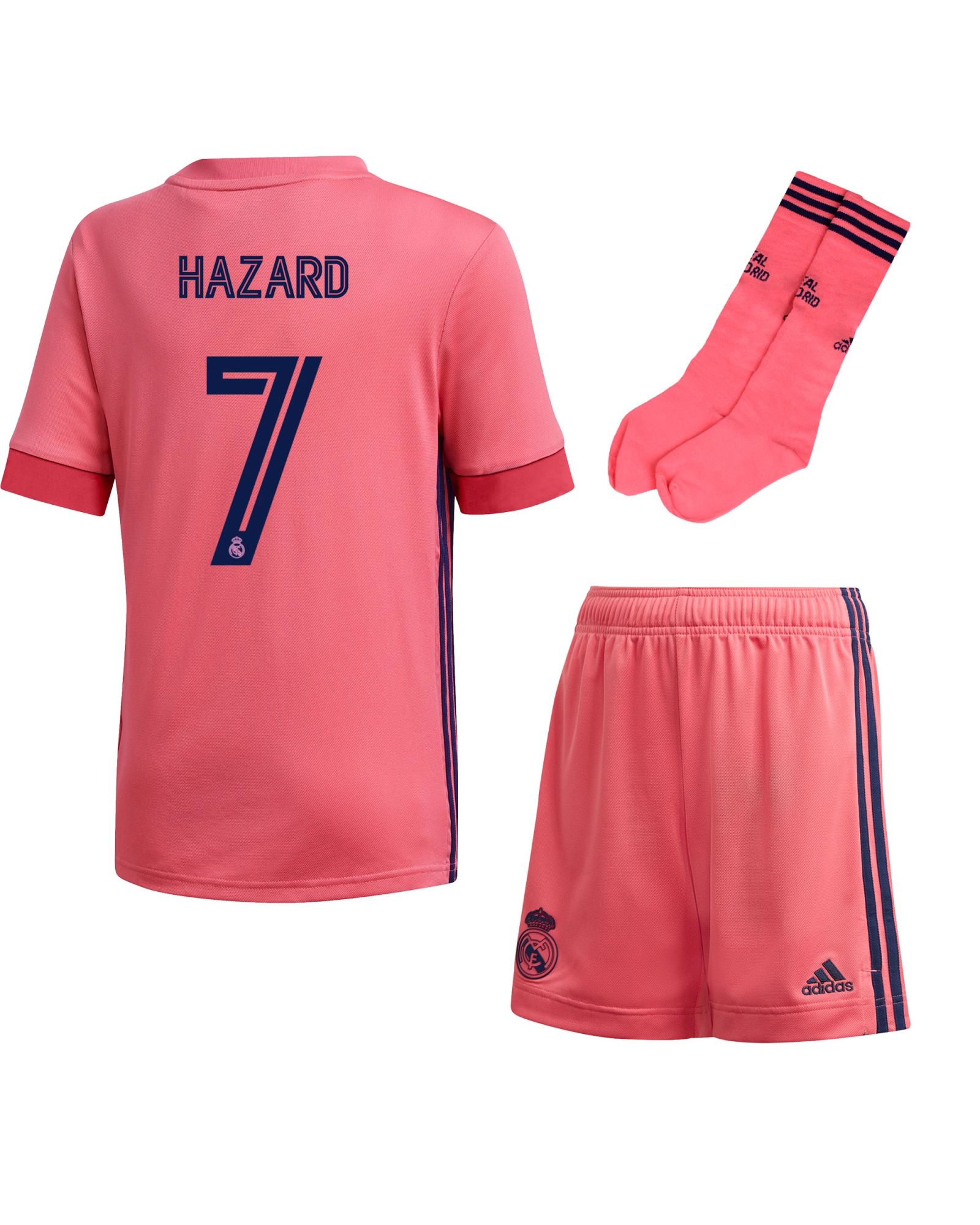 Conjunto 2ª Real Madrid 2020/2021 Junior Rosa Hazard - Fútbol Factory