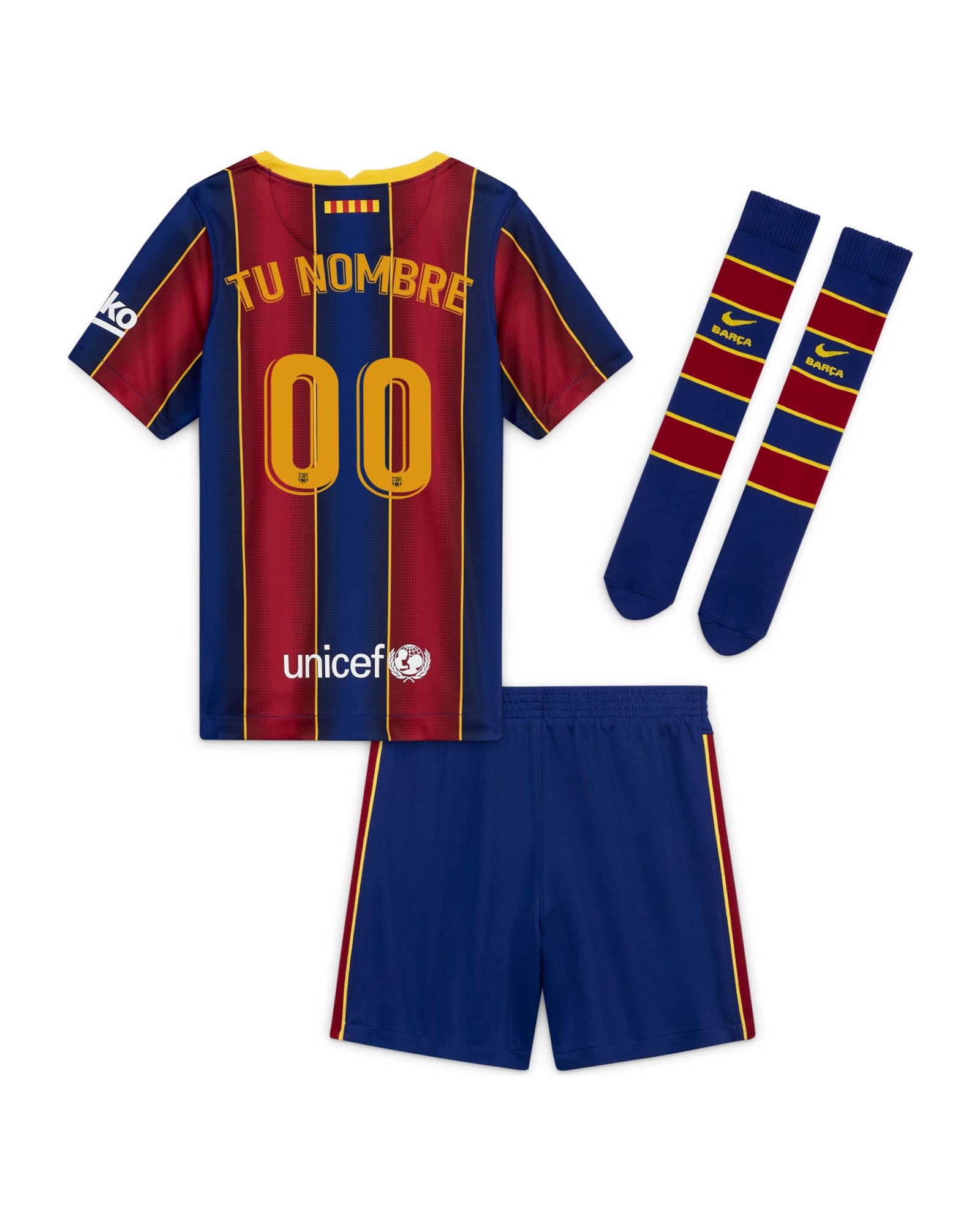 Conjunto 1ª FC Barcelona 2020/2021 Infantil  Personalizado - Fútbol Factory