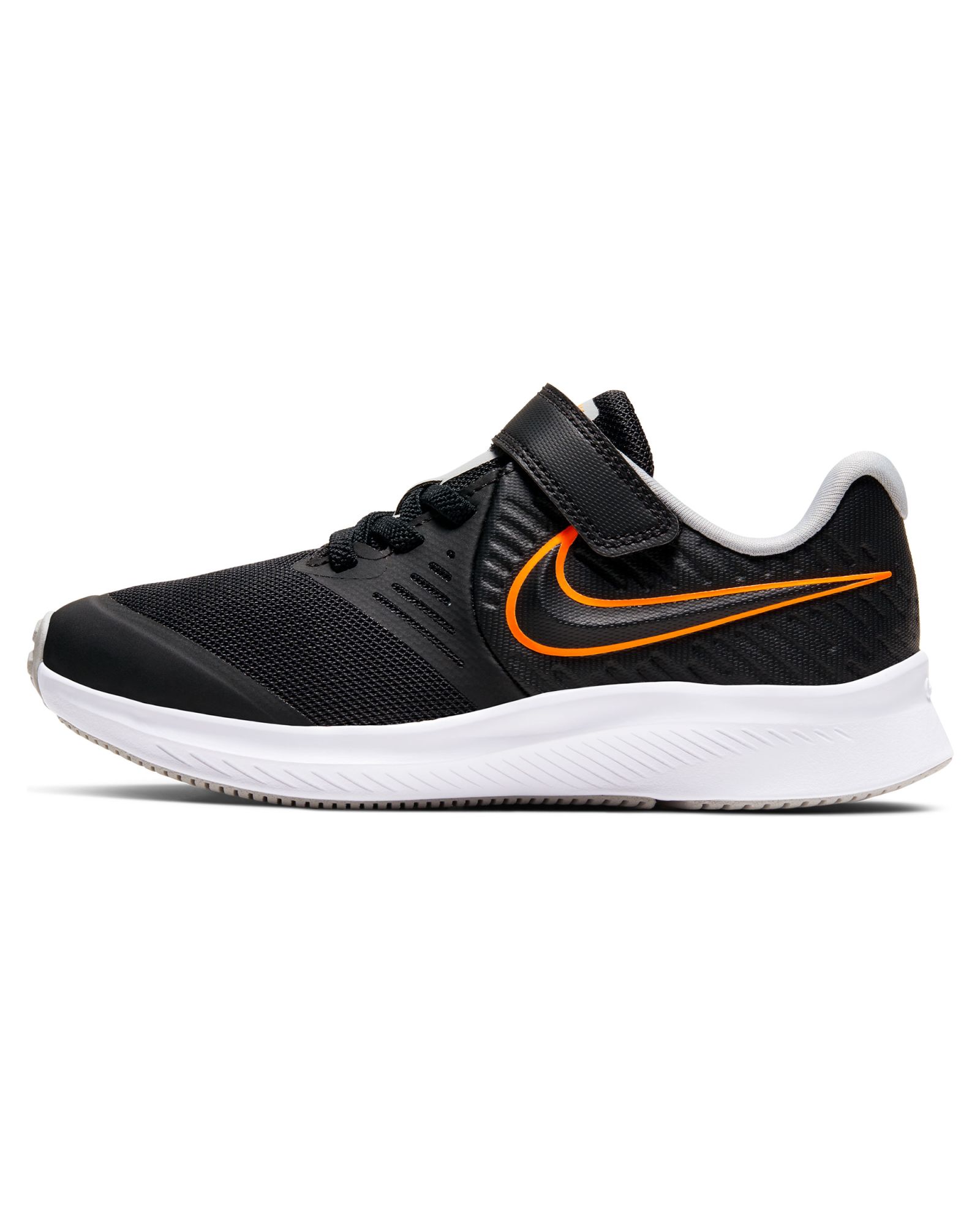 Zapatillas Star Runner 2 Velcro Junior Negro Naranja - Fútbol Factory