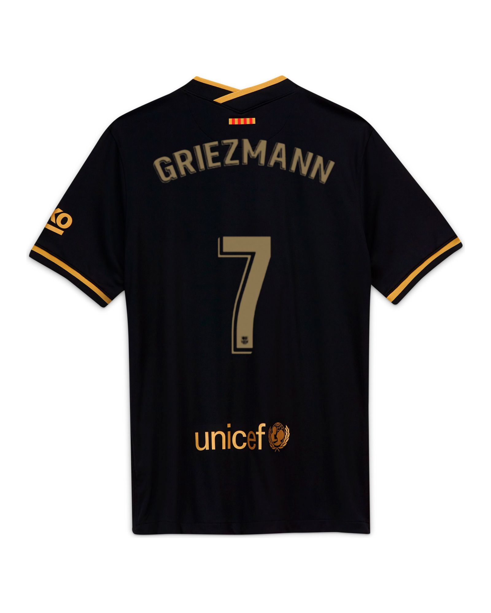 Camiseta 2ª FC Barcelona 2020/2021 Negro Oro Griezmann - Fútbol Factory