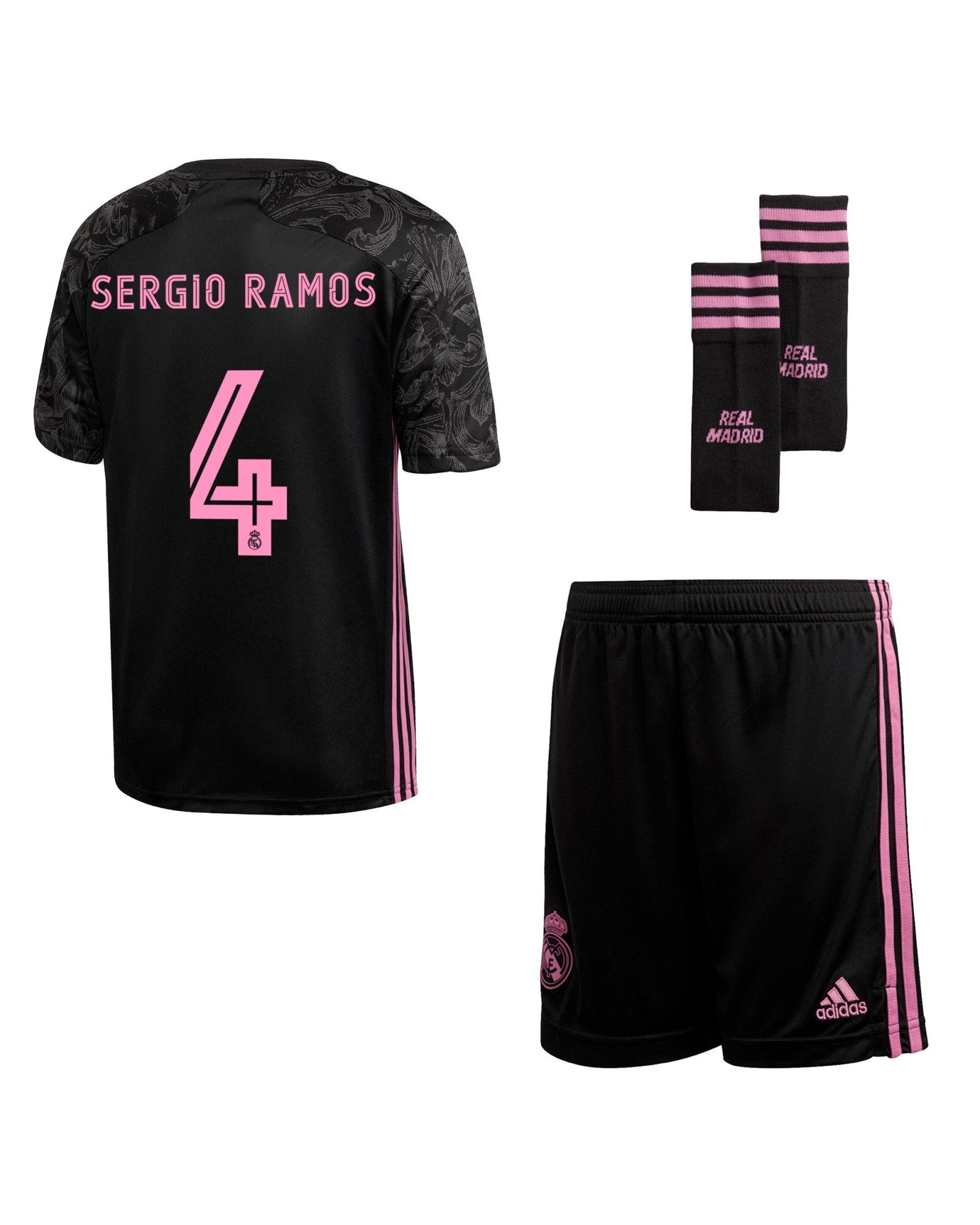 Conjunto 3ª Real Madrid 2020/2021 Junior Negro Sergio Ramos - Fútbol Factory