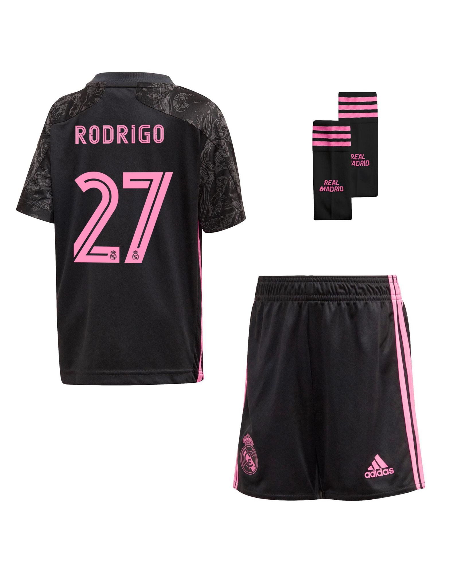 Conjunto 3ª Real Madrid 2020/2021 Infantil Negro Rodrigo - Fútbol Factory