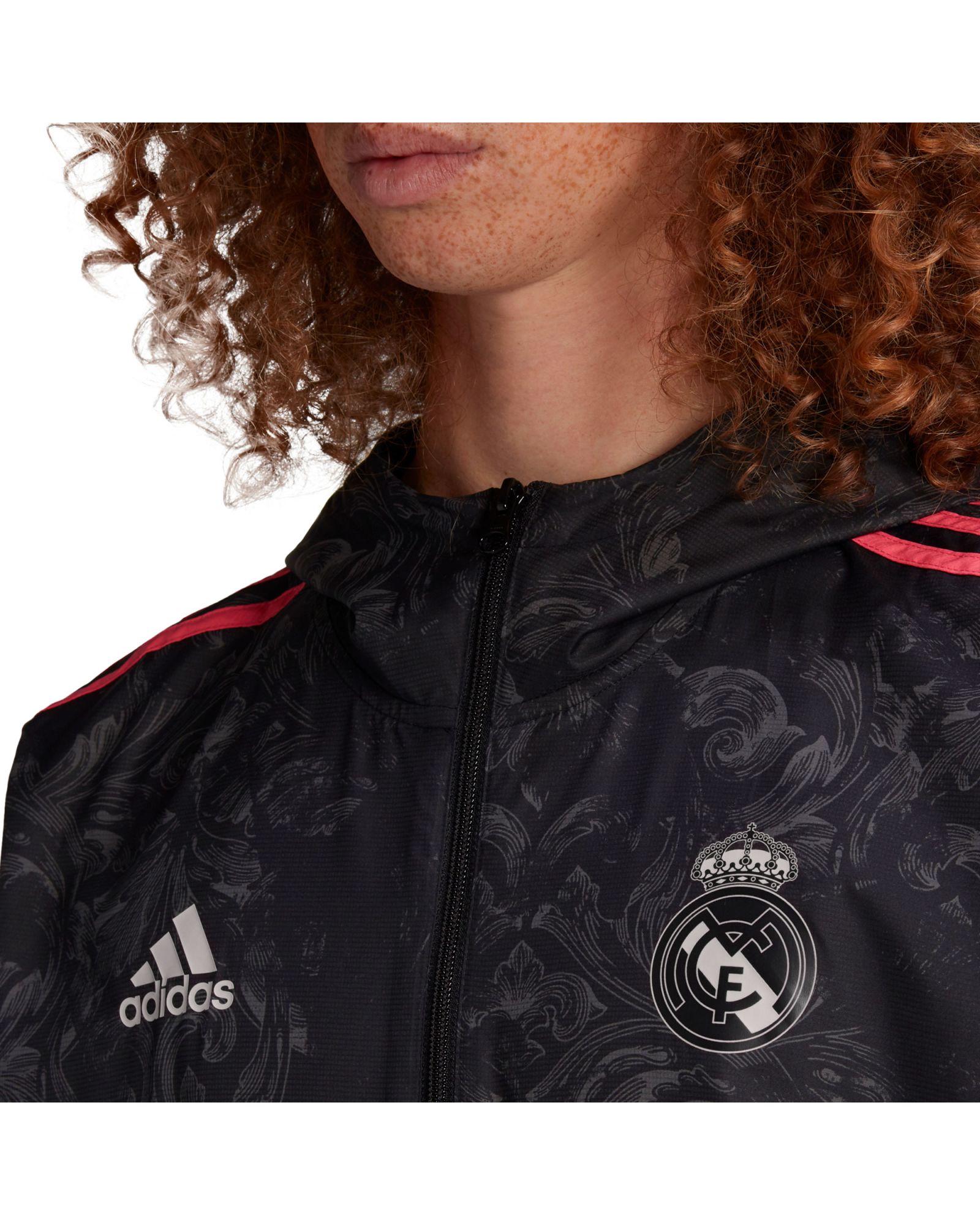 Chaqueta de Paseo Real Madrid 2020/2021 WindBreaker Negro Rosa - Fútbol Factory