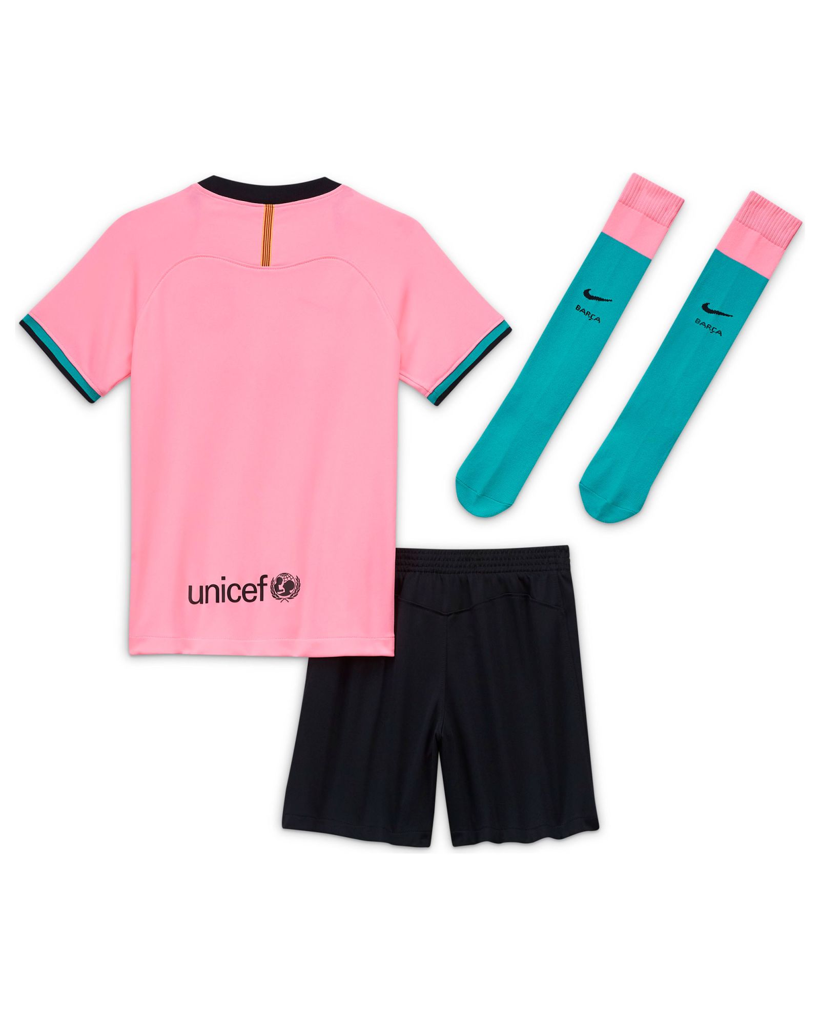 Conjunto 3ª FC Barcelona 2020/2021 Infantil Rosa