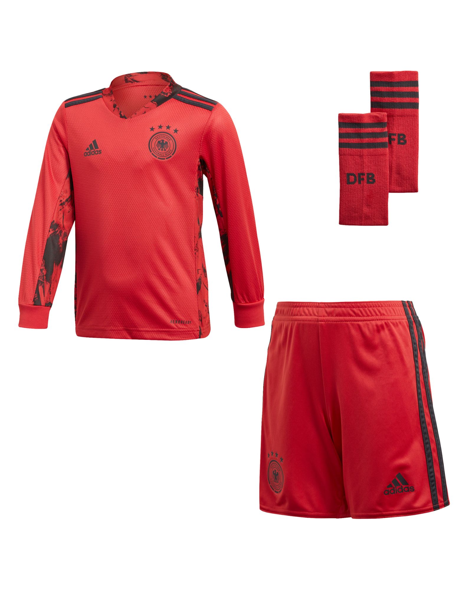 Conjunto 1ª Portero Alemania Euro 2021 Infantil Rojo - Fútbol Factory