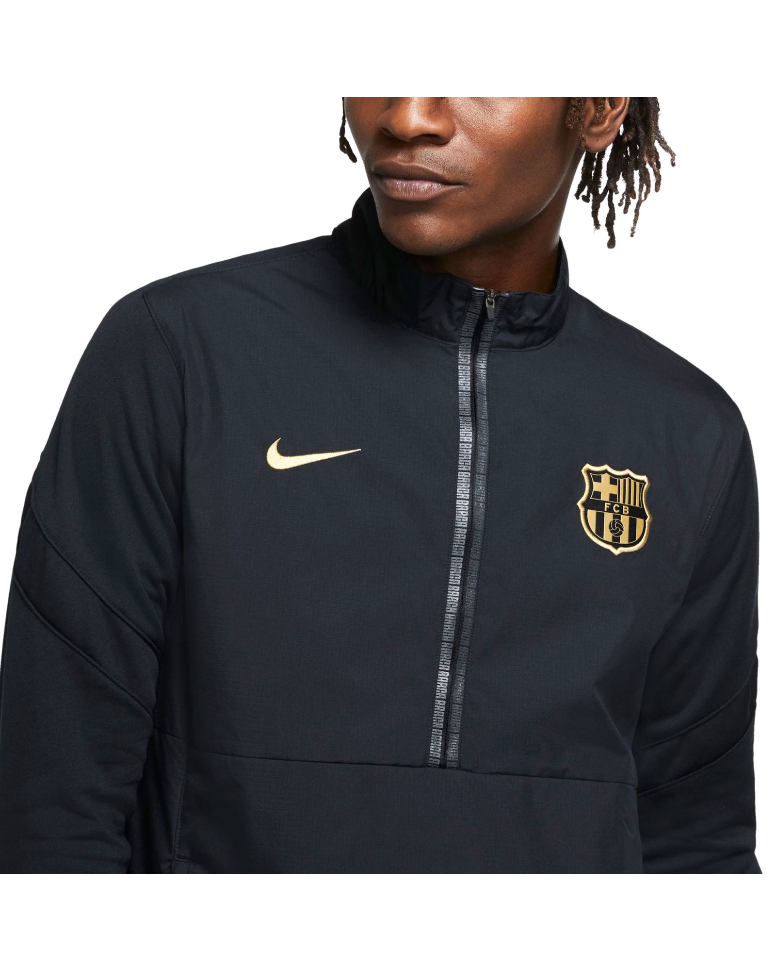 Sudadera de Training FC Barcelona 2020/2021 Performance Negro Dorado - Fútbol Factory