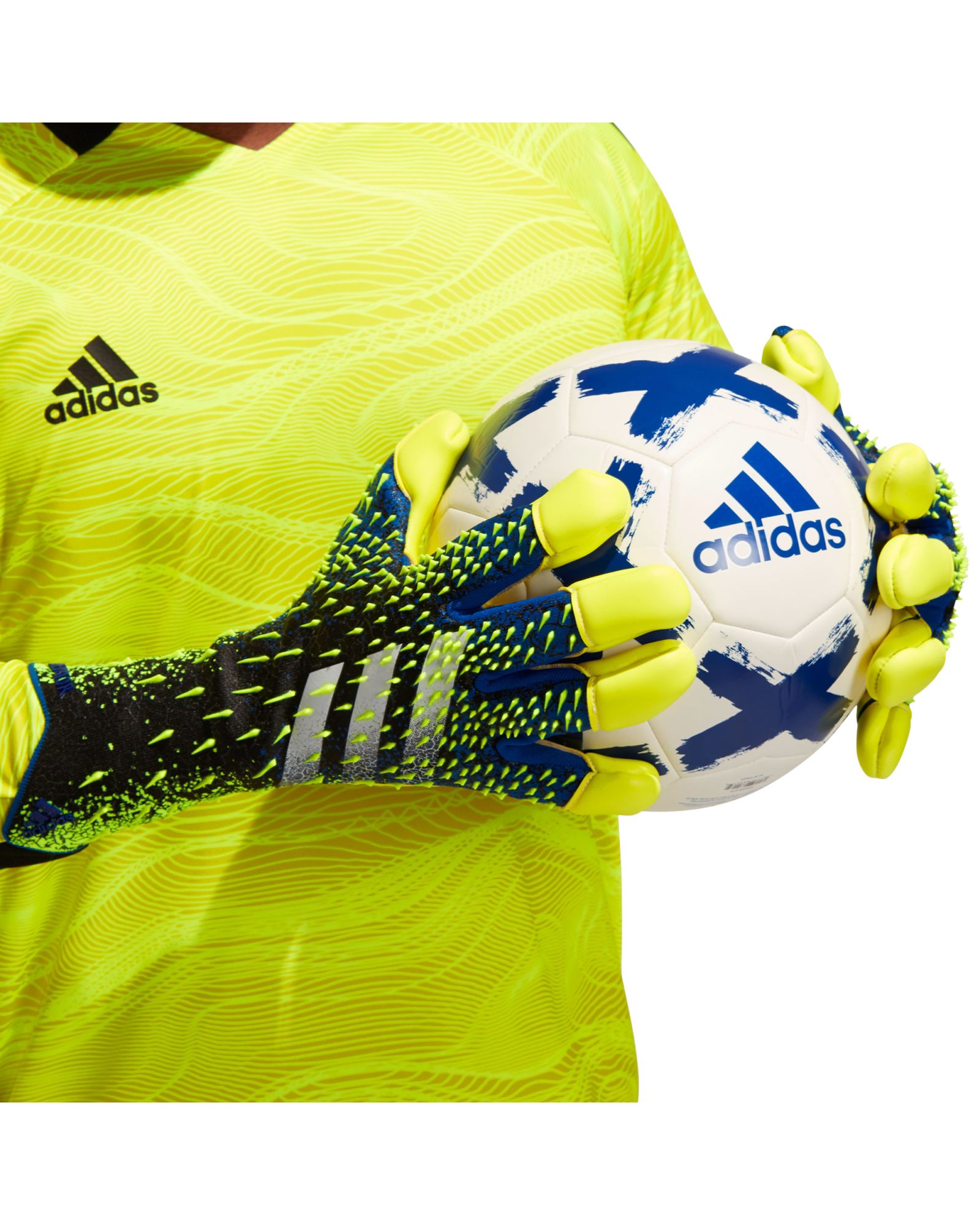 Guantes Predator Pro Hybrid Azul Negro - Fútbol Factory